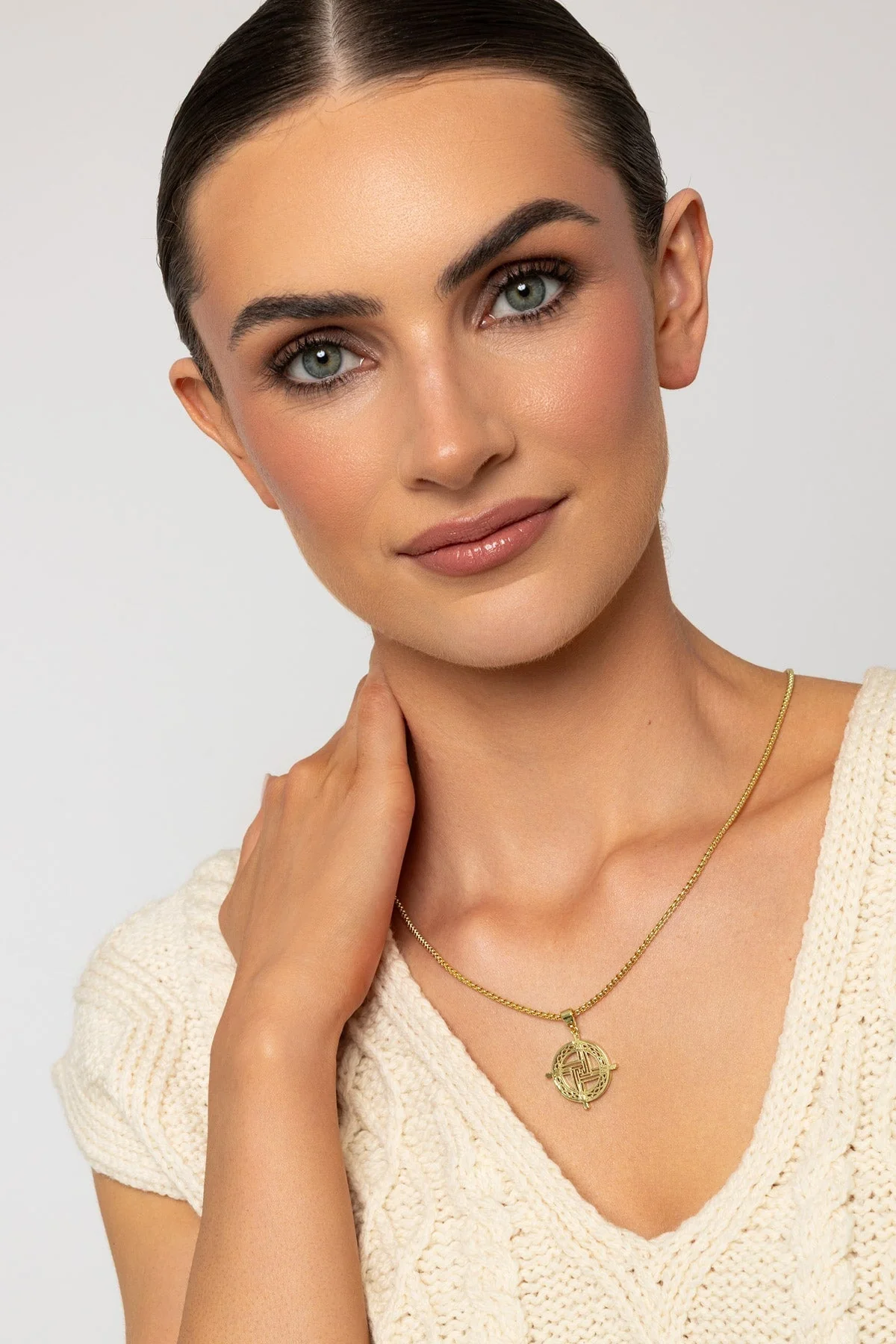 Gold St. Brigid's Circle Pendant Necklace
