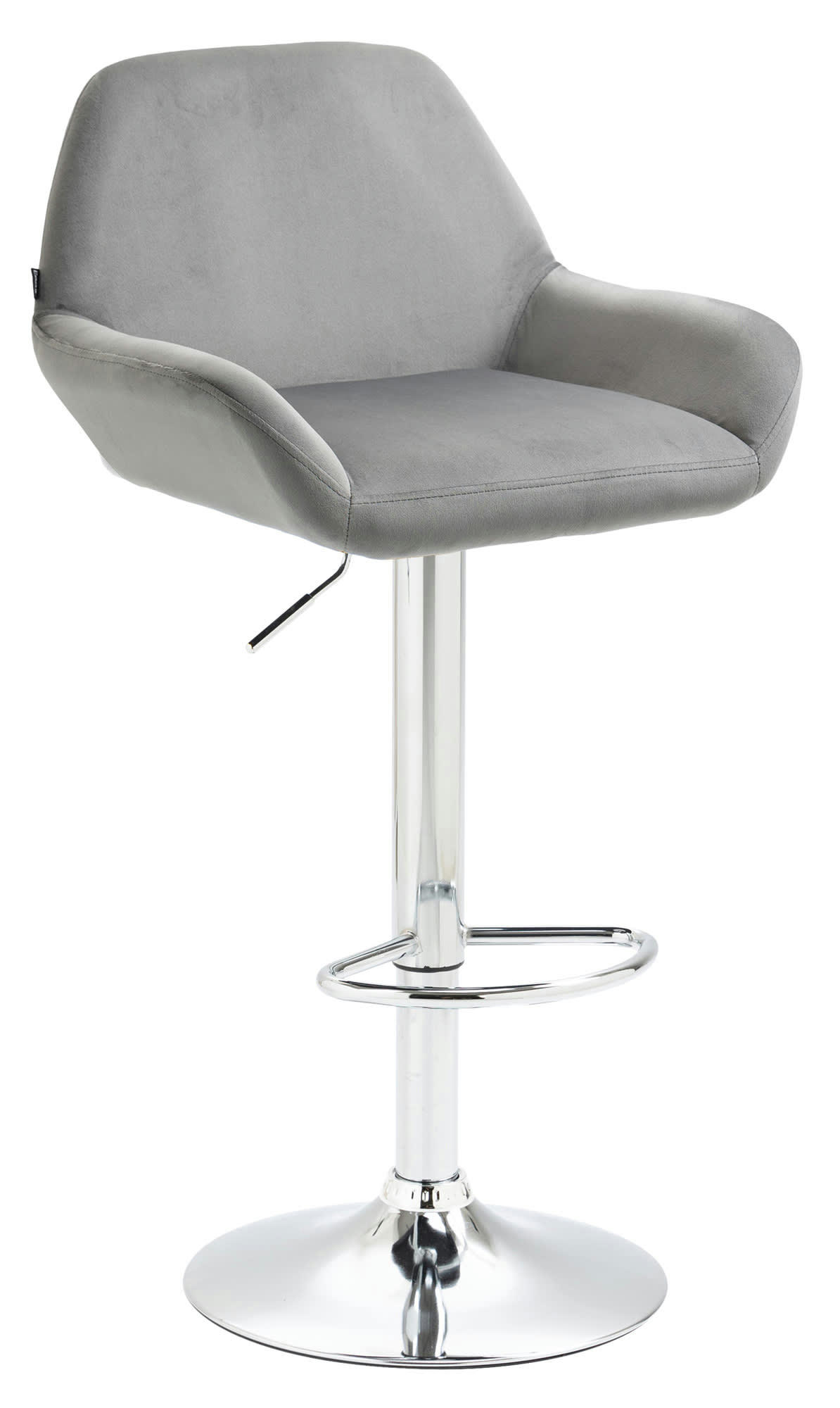VELOURS - Tabouret de bar velours ajustable pivotant velours Gris