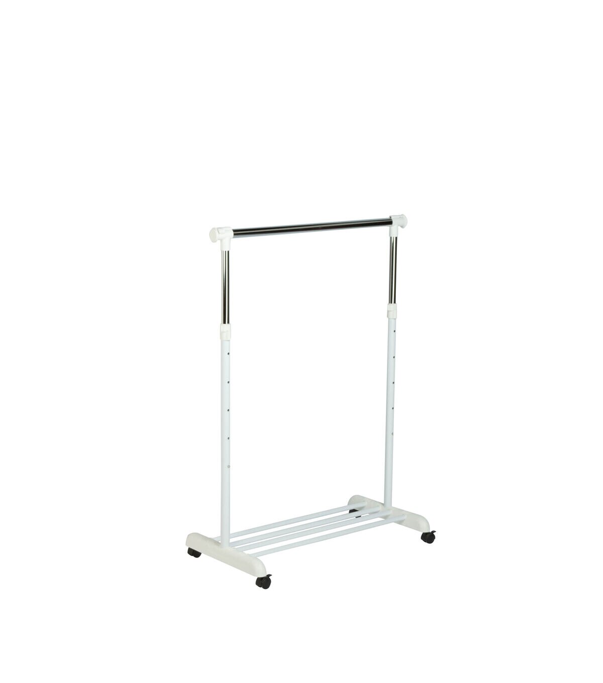 Honey Can Do 48 x 63 Chrome & White Adjustable Rolling Clothes Rack