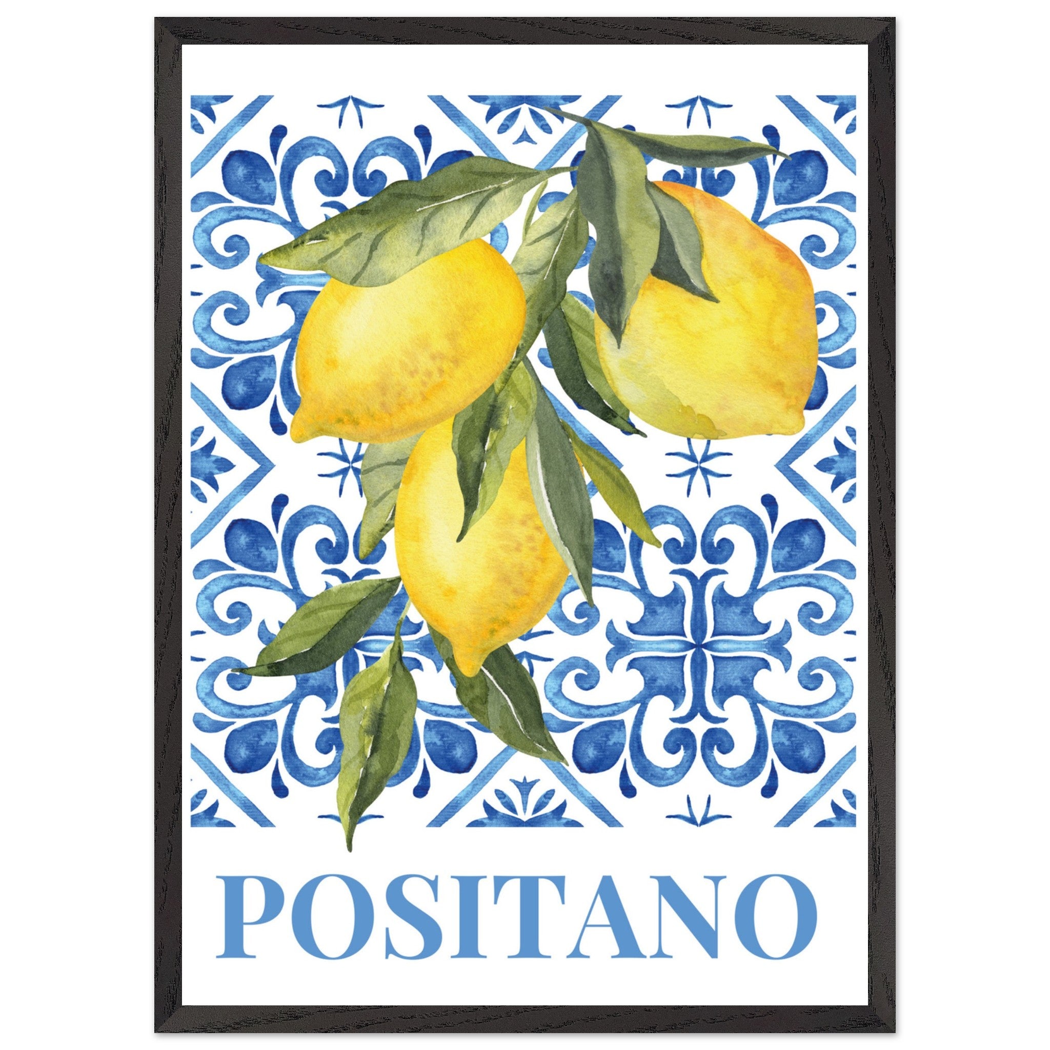 Artfulprints Poster met Lijst Fruits - Lemon tree in Positano  - 50x70 cm - Meerkleurig