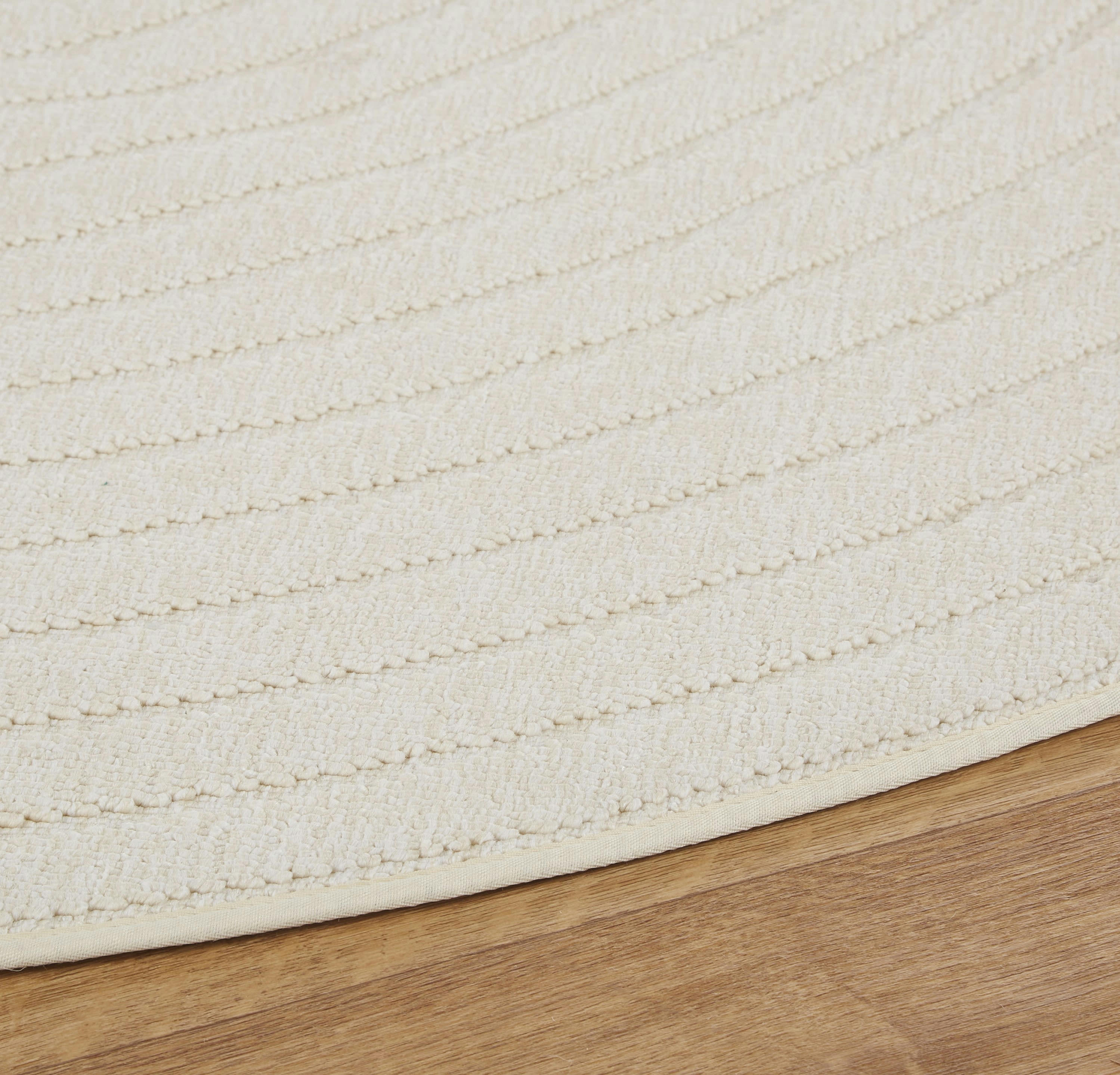 DEMETER - Tapis d'extérieur rond tissé écru D180