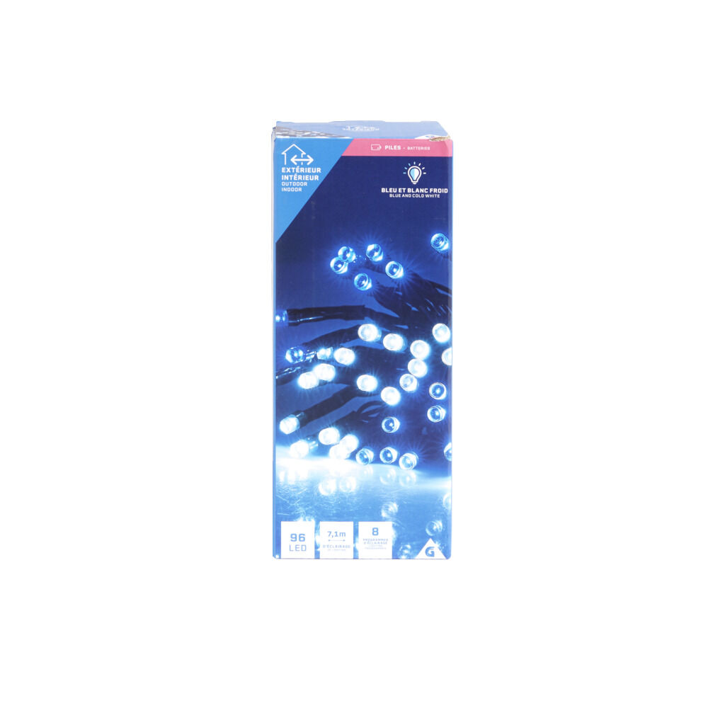 Guirlande lumineuse extérieur 96LED bleu et blanc froid 7,1m