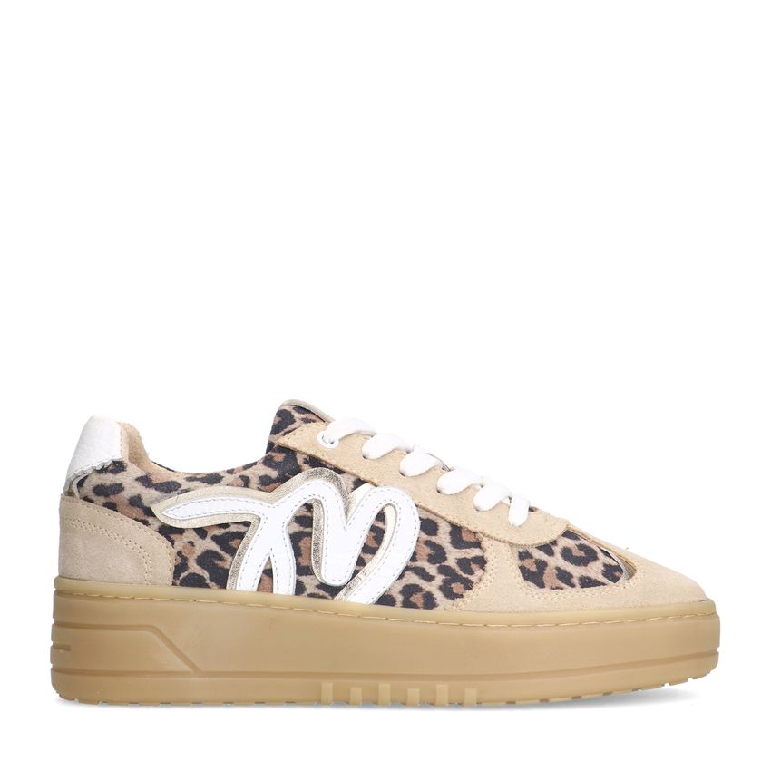 Manfield Suède leopard sneakers met details