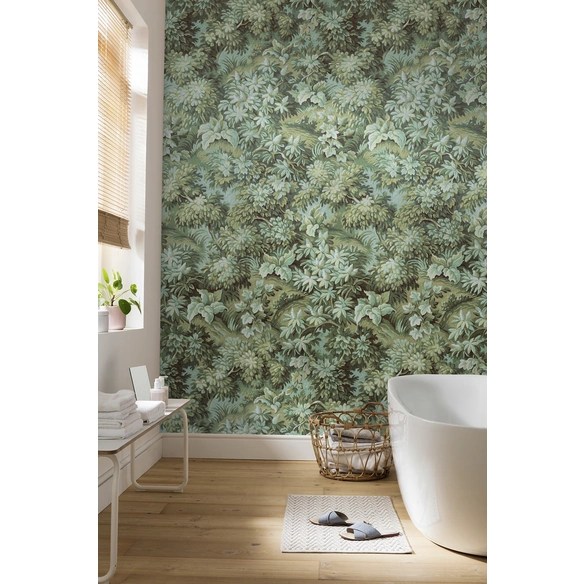 Vliestapete »Botanique Vert«, Breite 300 cm, seidenmatt