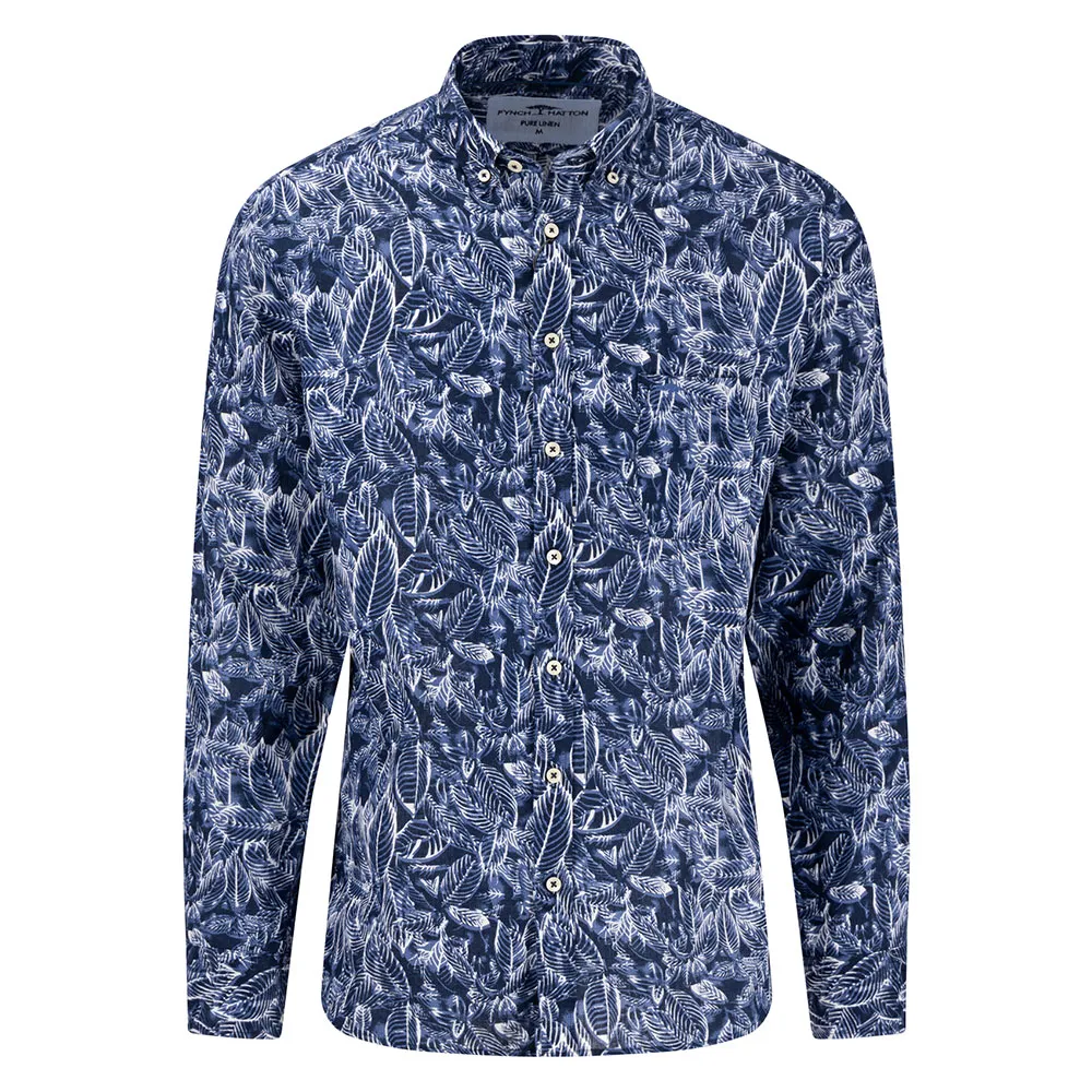 Fynch Hatton Summer Linen Prints long sleeve shirt