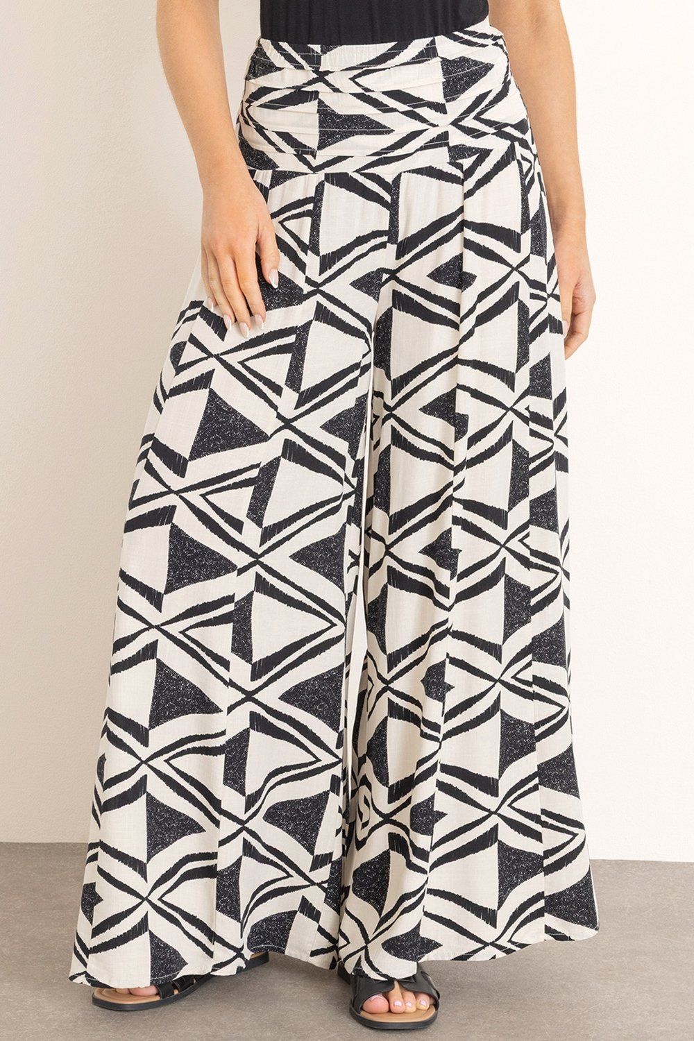 Klass. Printed Wide Leg Palazzo Trousers