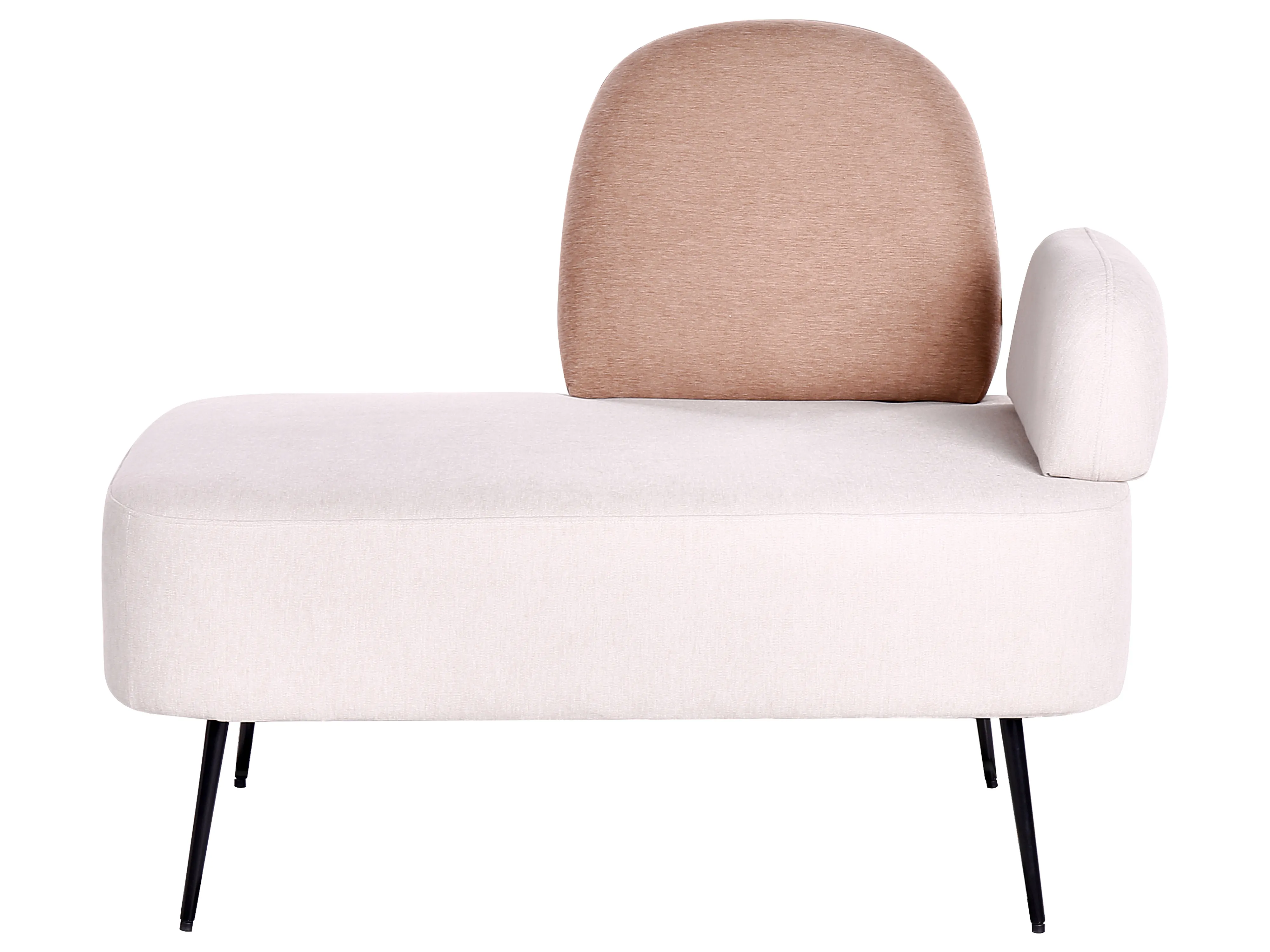 Right-Hand Chaise Longue ARCEY Fabric Brown