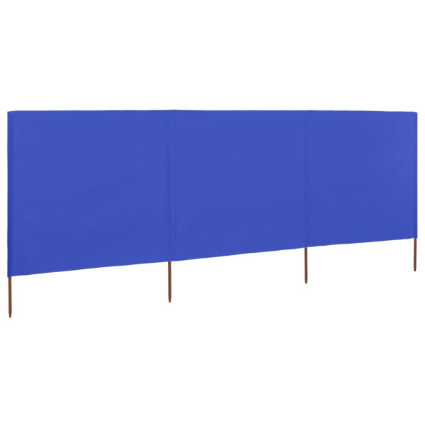 Parawan Ogrodowy Osłona 3-skrzydłowy z tkaniny 400x80 cm błękit lazur