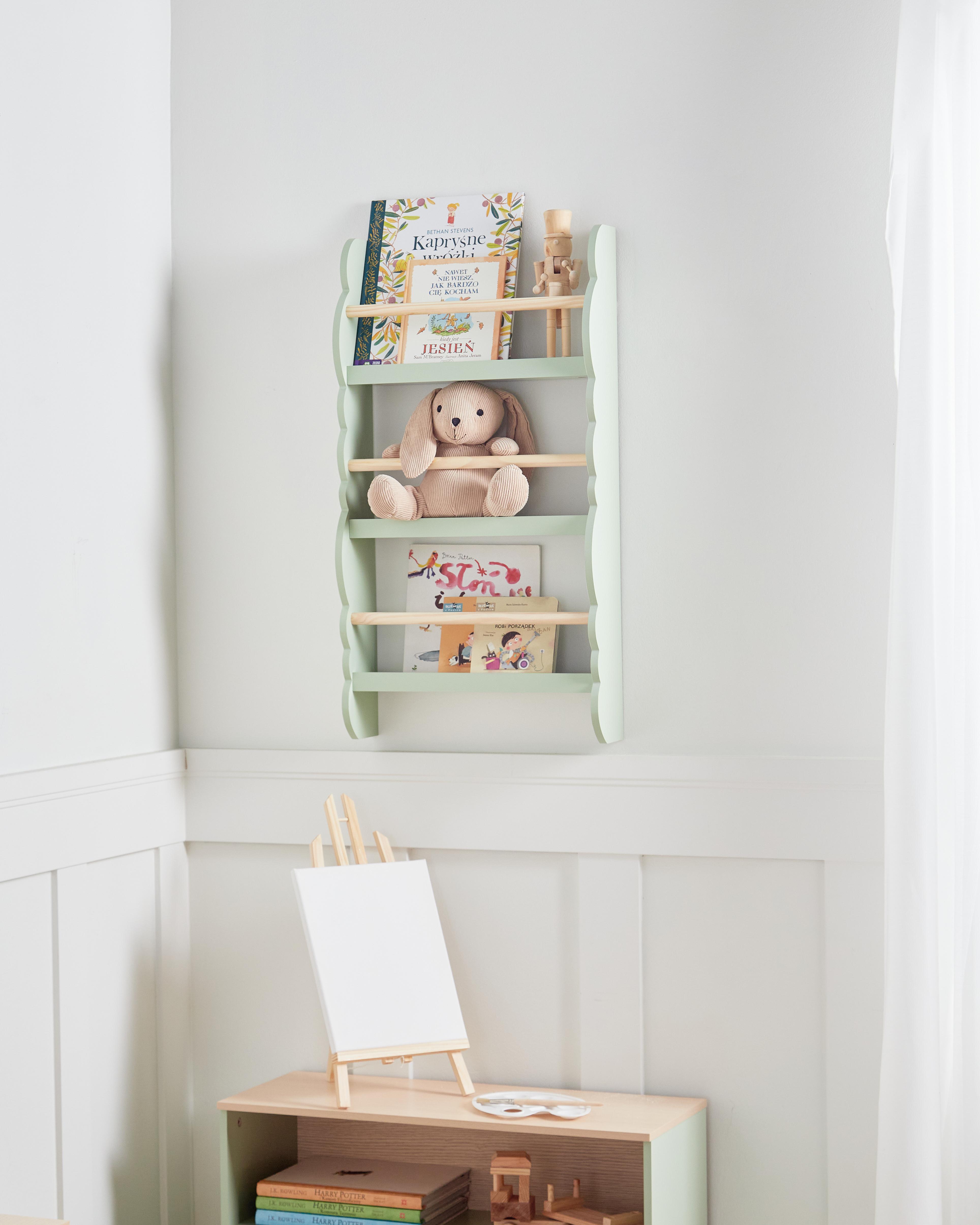Wall Bookshelf RIGOLET 80 cm Light Green