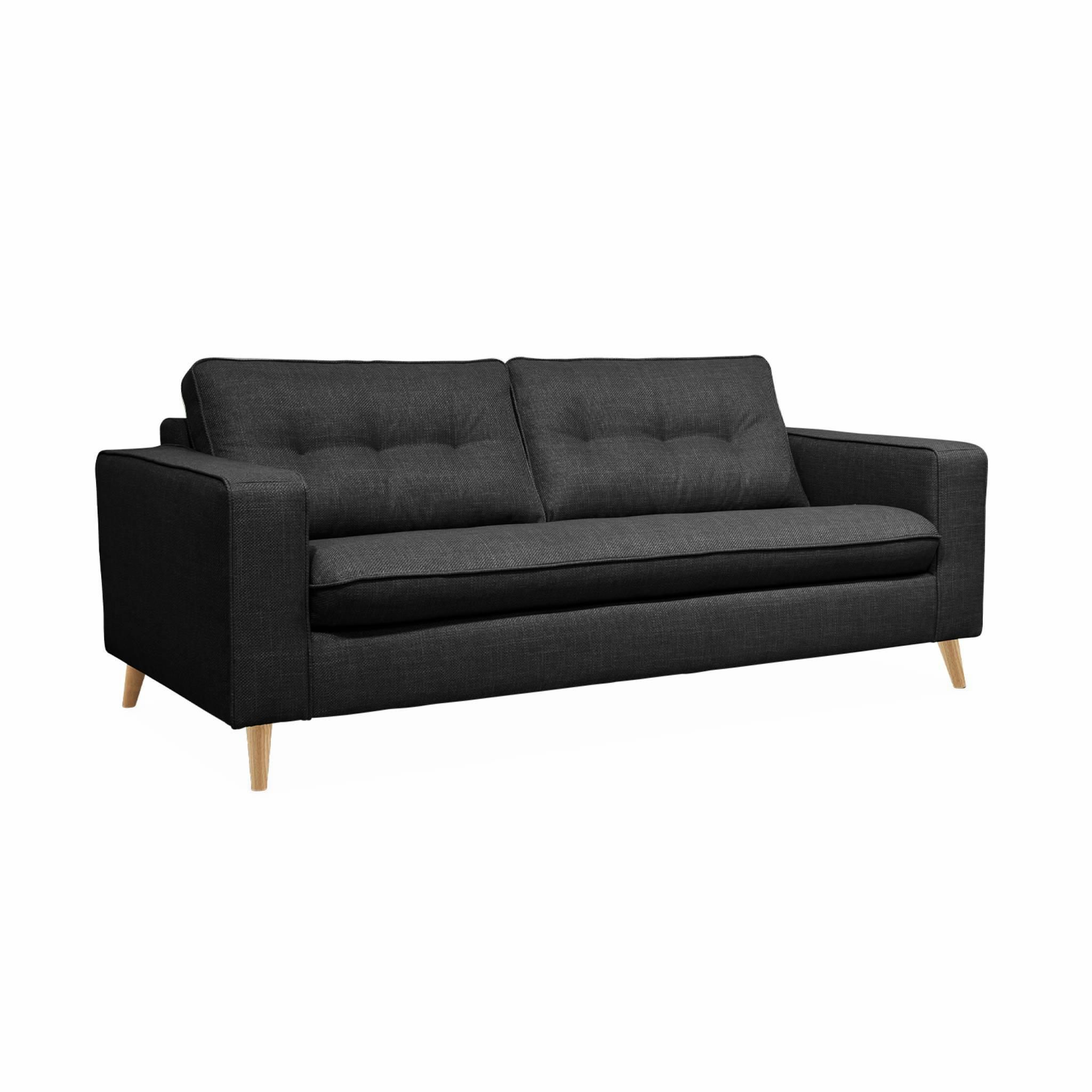 TOULOUSE - Canapé lit 3 places anthracite matelas 12cm