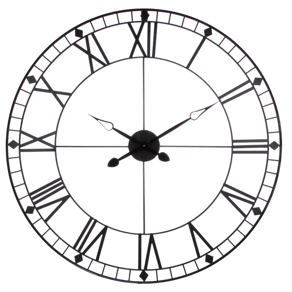 Clock , metal "Tibor" Black, D.90 cm