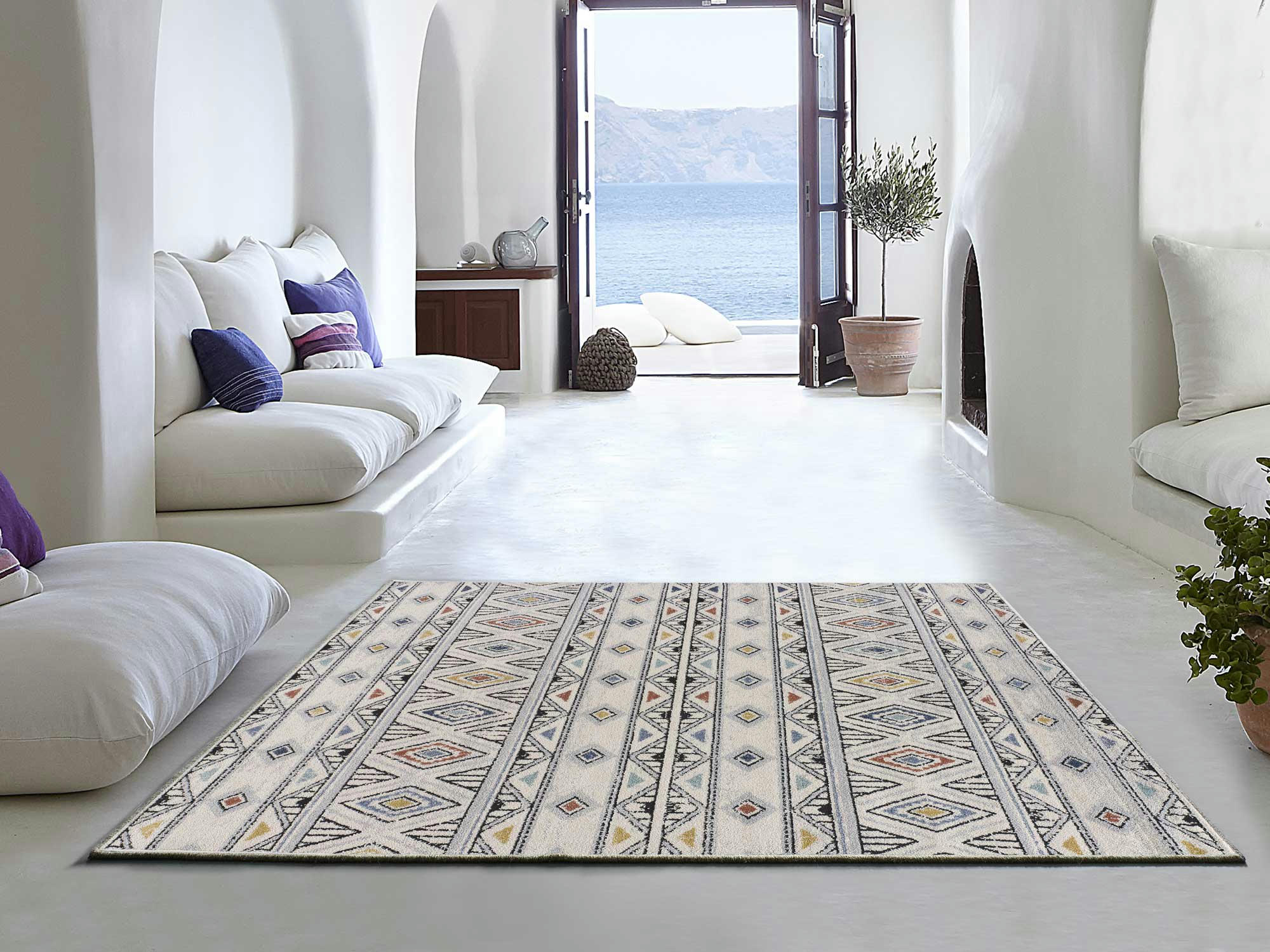 MABEL - Tapis etnique de style vintage multicolore, 120X170 cm