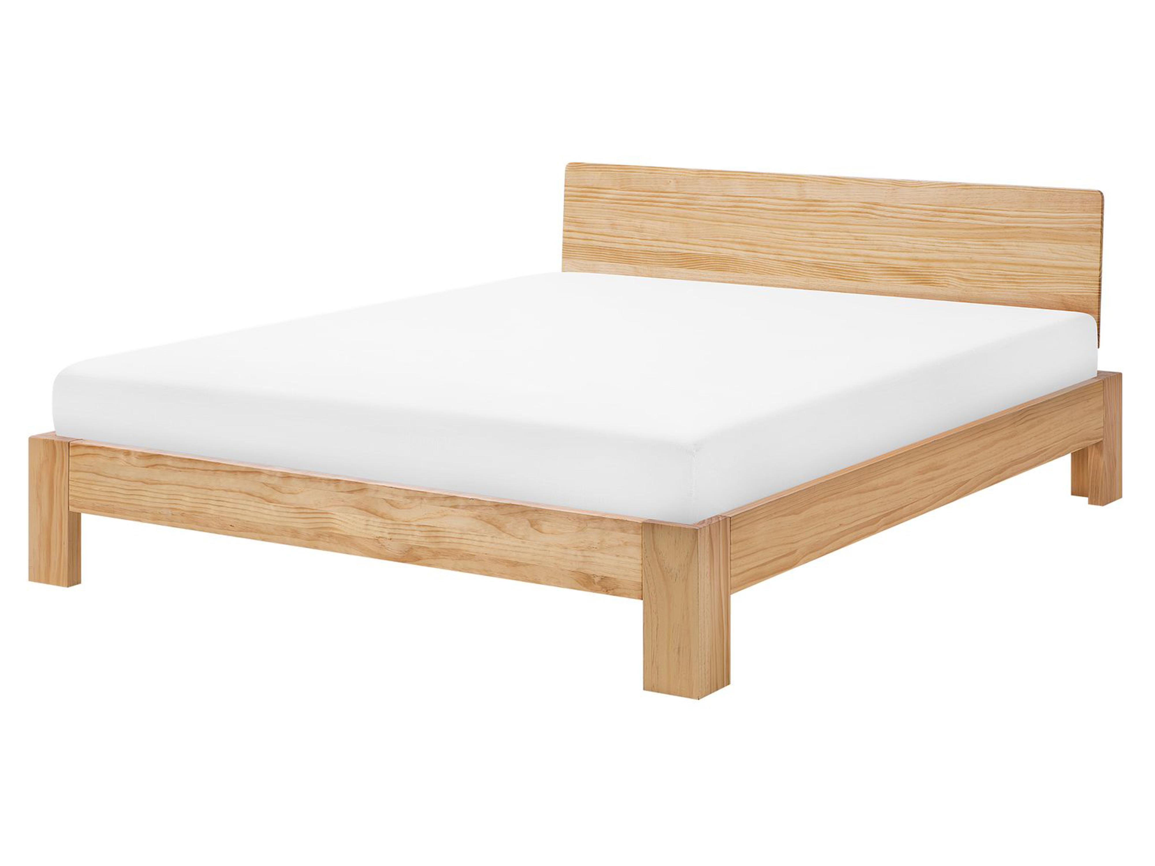 Bed Pine Wood ROYAN 160 x 200 cm (EU King Size) Light Brown