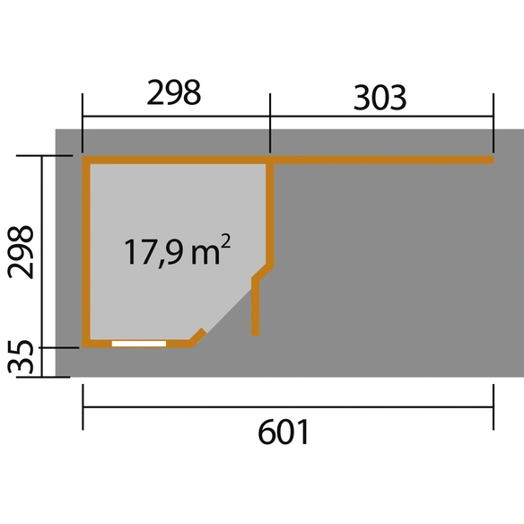 Gartenhaus »213 Gr. 2«, Holz, BxHxT: 646 x 237 x 338 cm (Außenmaße inkl. Dachüberstand)