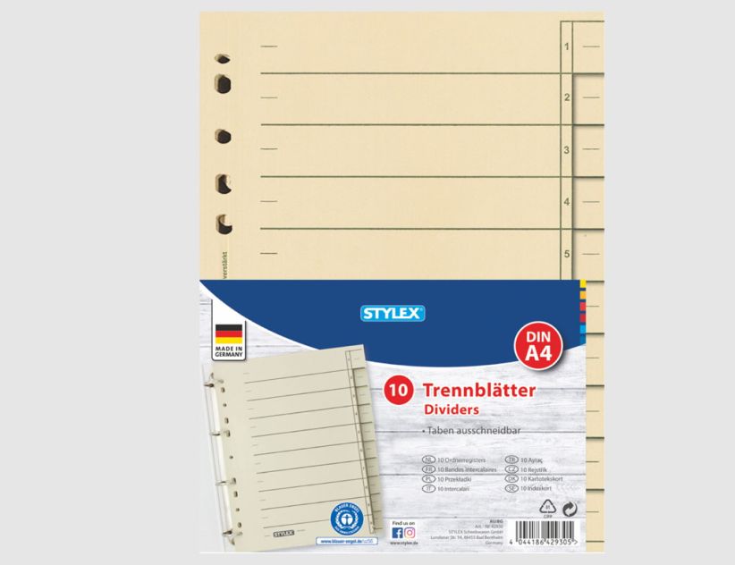 Stylex Trennblätter 10er DIN A4