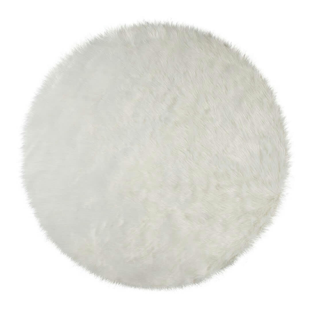 SHEEPSKIN - Tapis   en polyester ivoire Ø 120