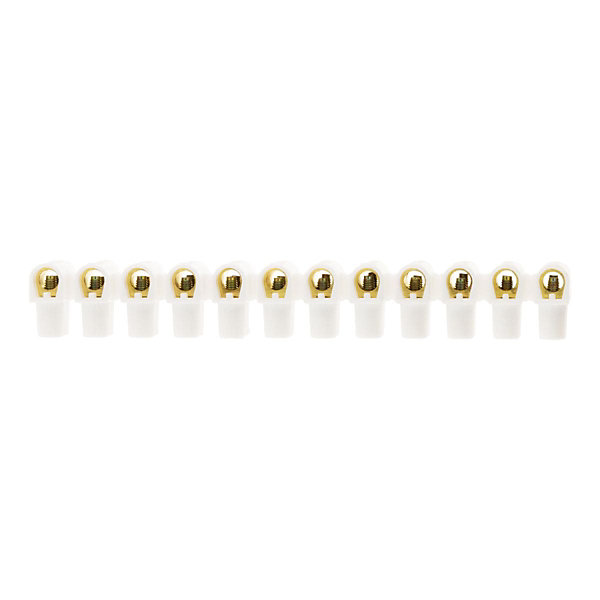 Barrette 12 plots section 10mm² - Blanc - Zenitech