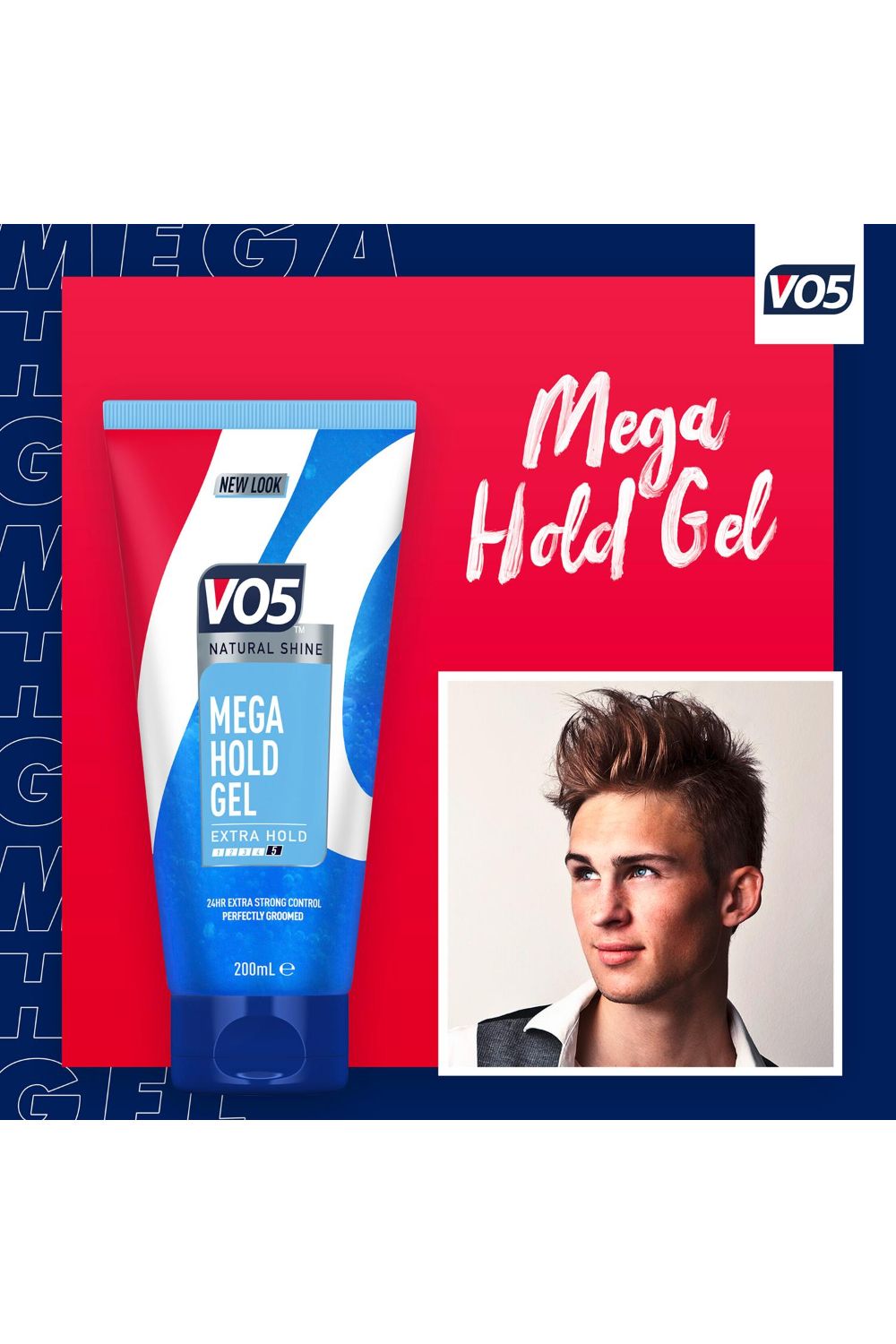 VO5 Mega Hold 24hr Extra Control 'Styling Gel' 200ml, Pack of 2