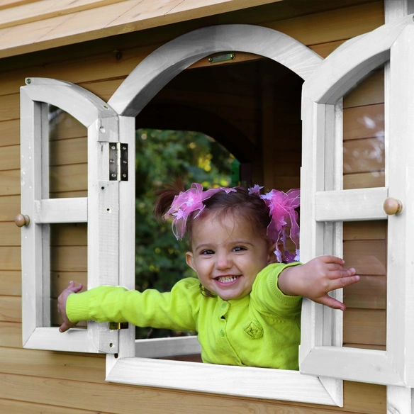 Kinderspielhaus »Tom«, BxHxT: 287 x 231 x 191 cm, Holz, braun/weiß/grau