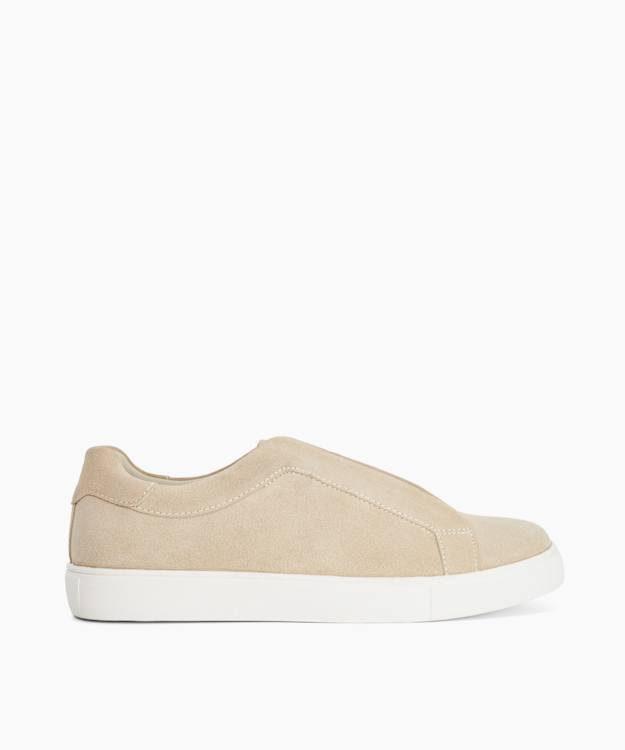 Tylers Beige - Suede Lace-less Trainers