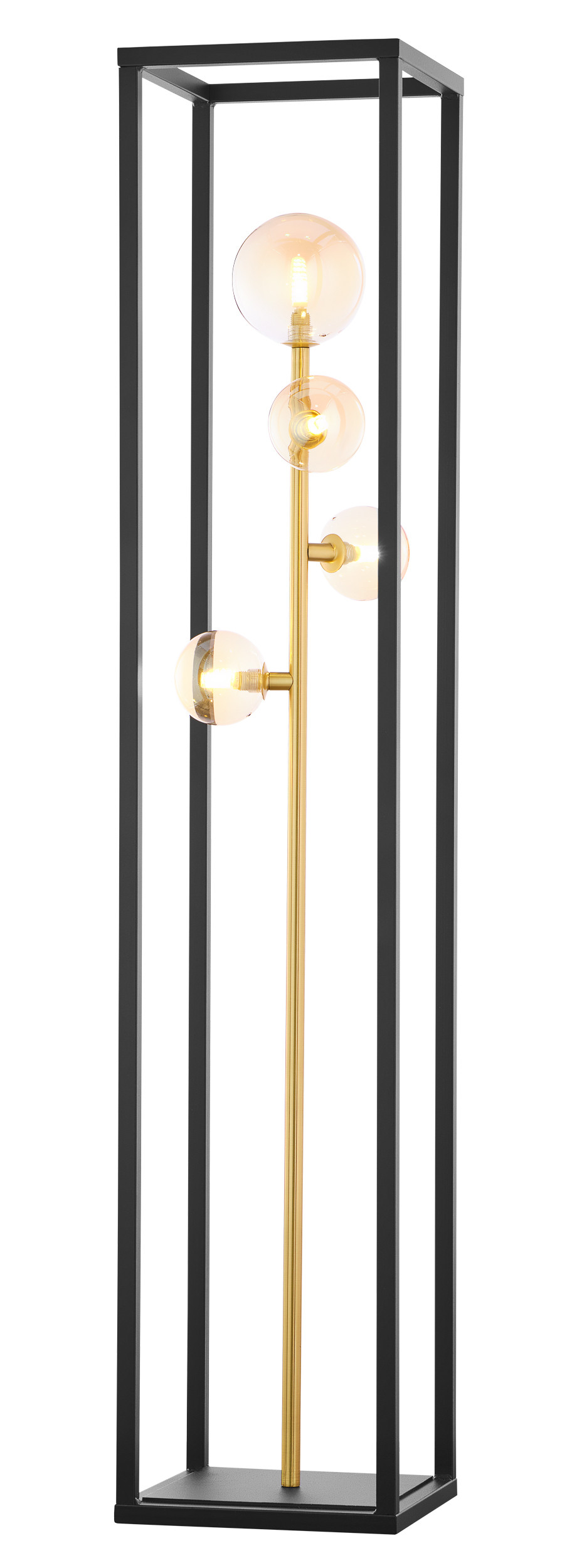 Lampa stojąca NEPTUN nowoczesna czarno-złoto-bursztynowy 2xG9x15W Jupiter