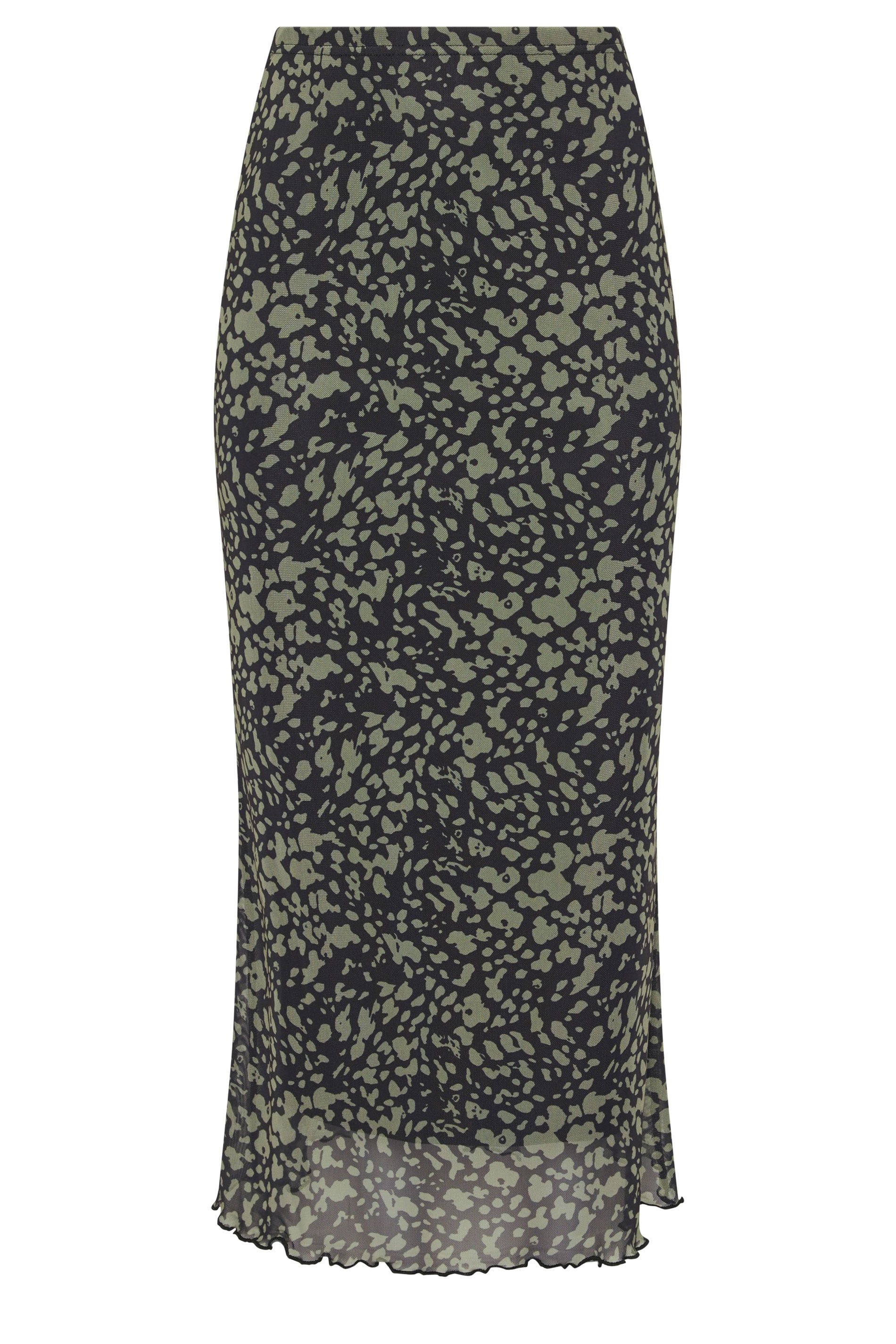 M&Co Abstract Print Mesh Maxi Skirt