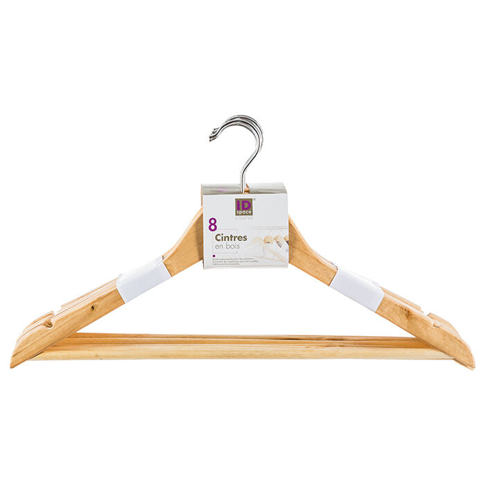 Conjunto de 8 cabides em madeira