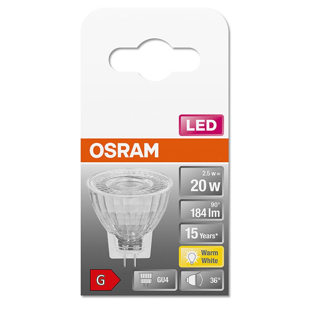 LYSPÆRE OSRAM LED MR11 GU4 184LM 2,5W