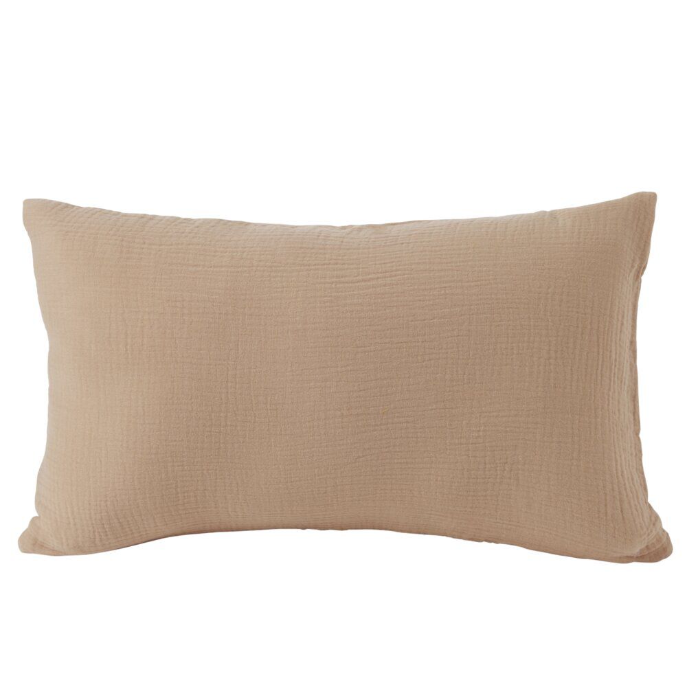 Housse de coussin 30x50cm gaze de coton orange