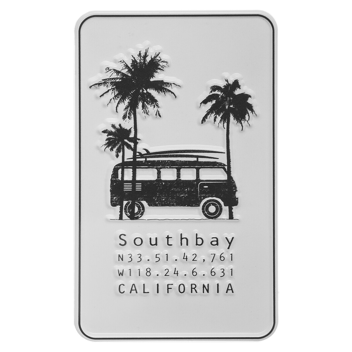 Placa decorativa SOUTH BAY branca 20x12cm