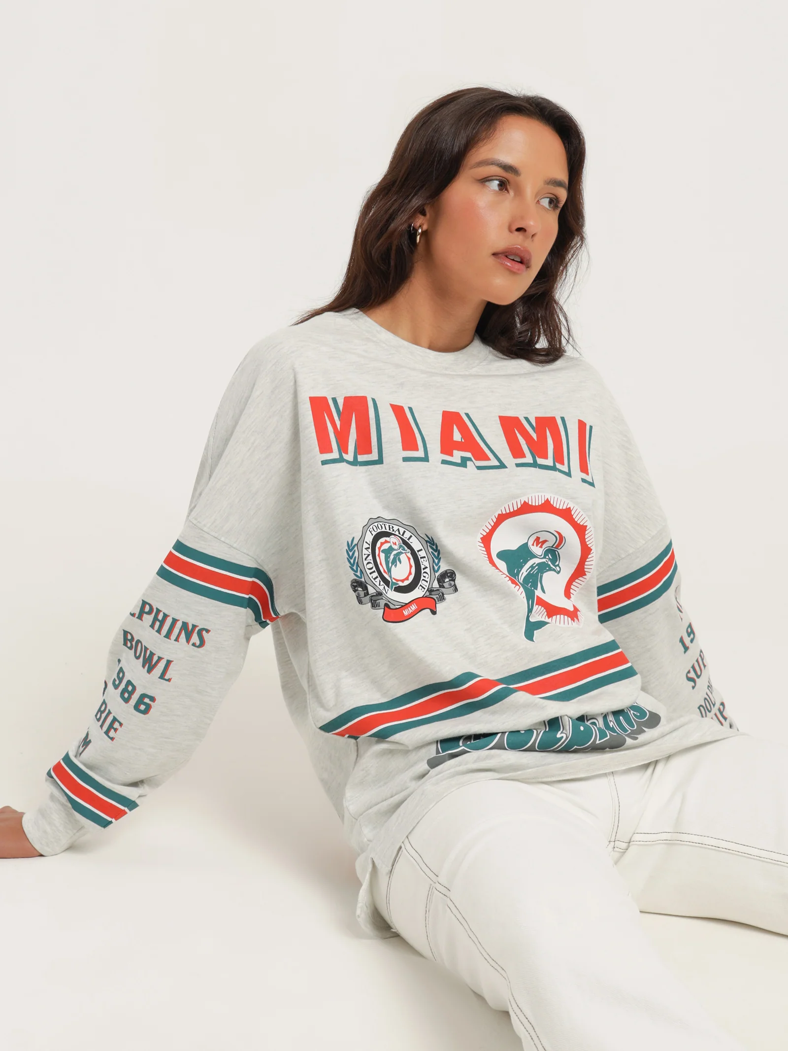 Dolphins 17 3/4 Long Sleeve Top