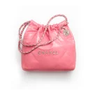 CHANEL 22 SMALL HANDBAG Calfskin & Silver Metal Pink