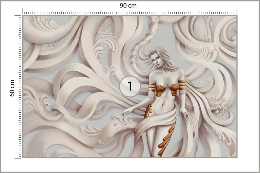 Fototapeta Bogini MEDUZA Kobieta Ornamenty 90x60cm