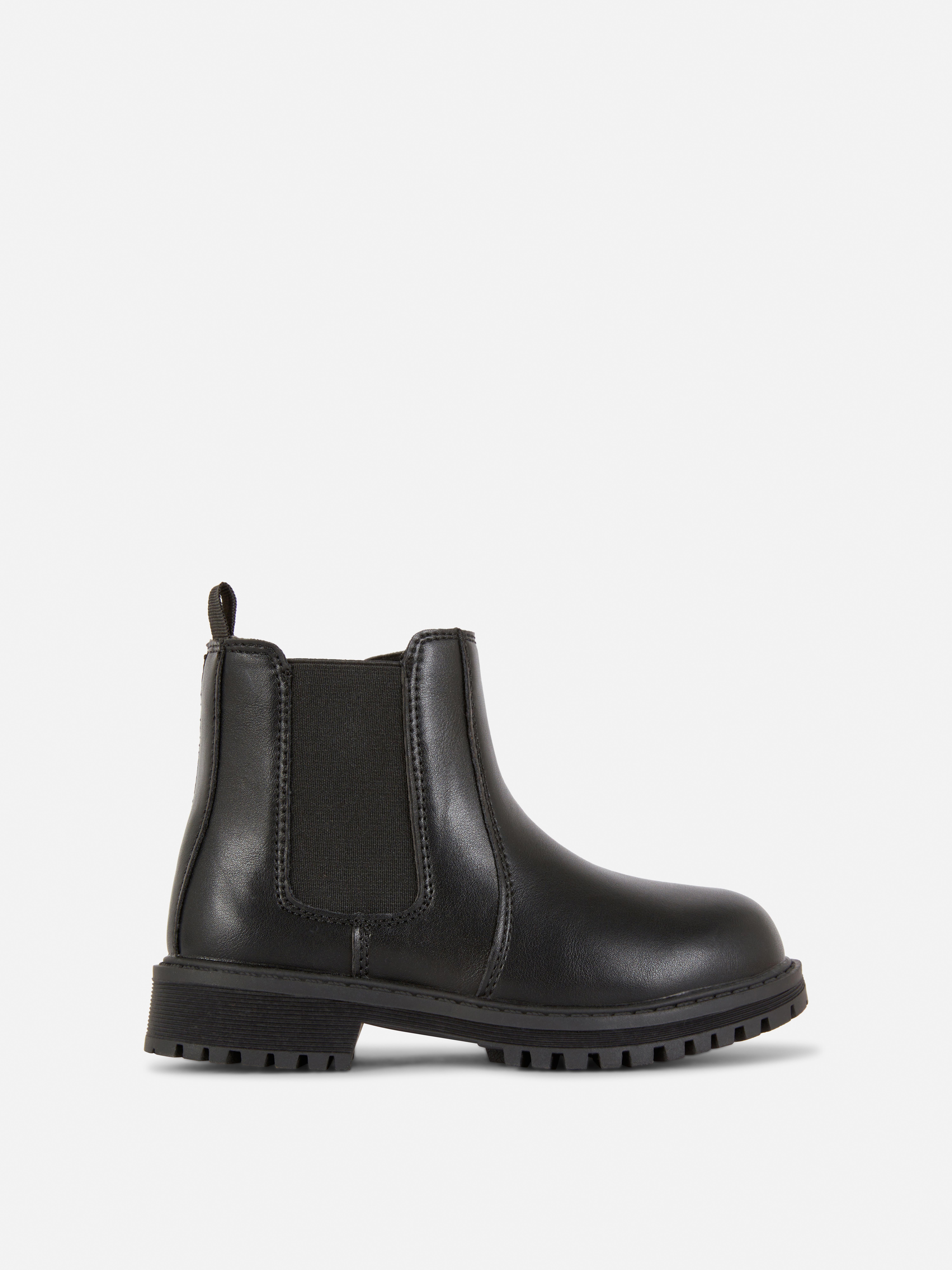 Faux Leather Chelsea Boots