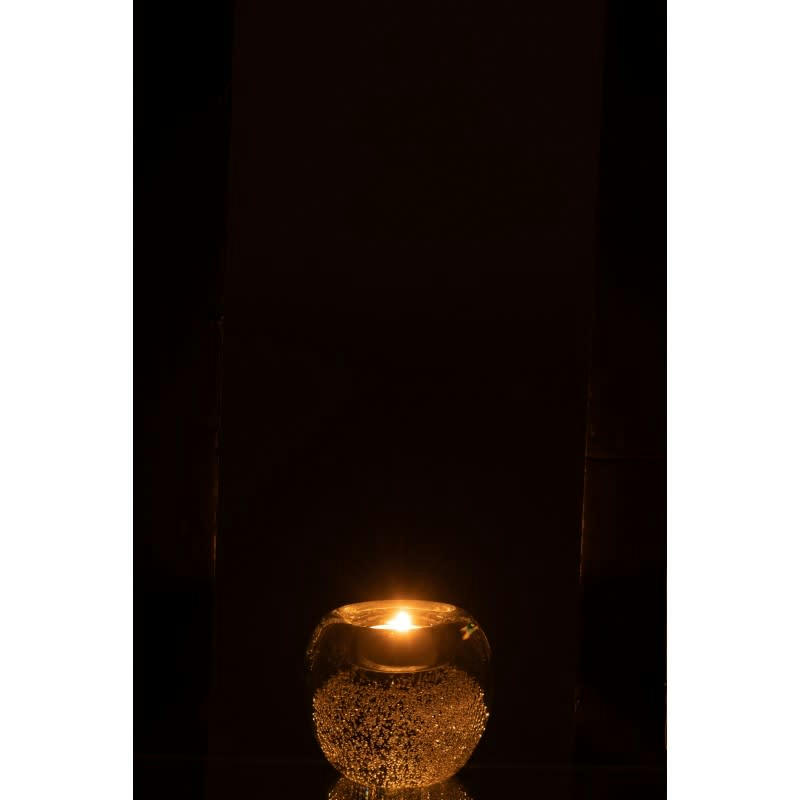 VERRE - Photophore presse-papier en verre transparent