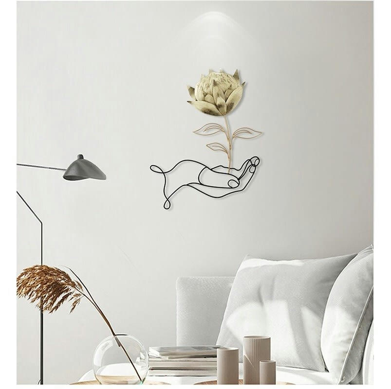 CASSIS - Décoration murale en métal flower hand 49x42x5