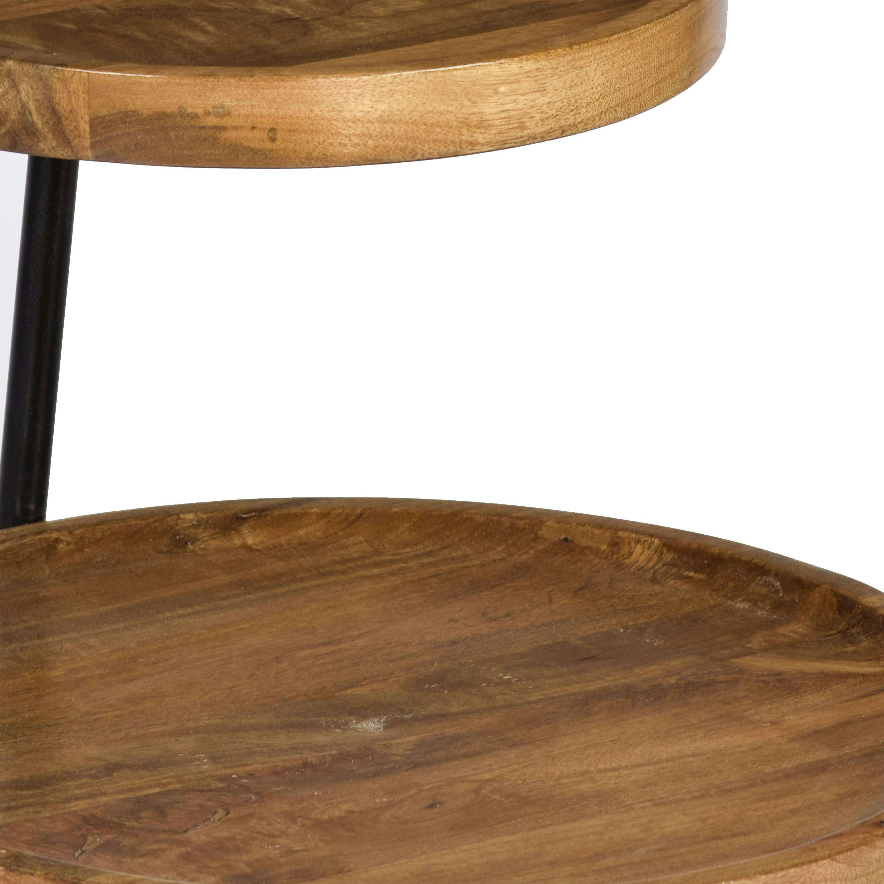 RUBY - RUBY-Bout de canapé diam.45 cm en Manguier et métal noir