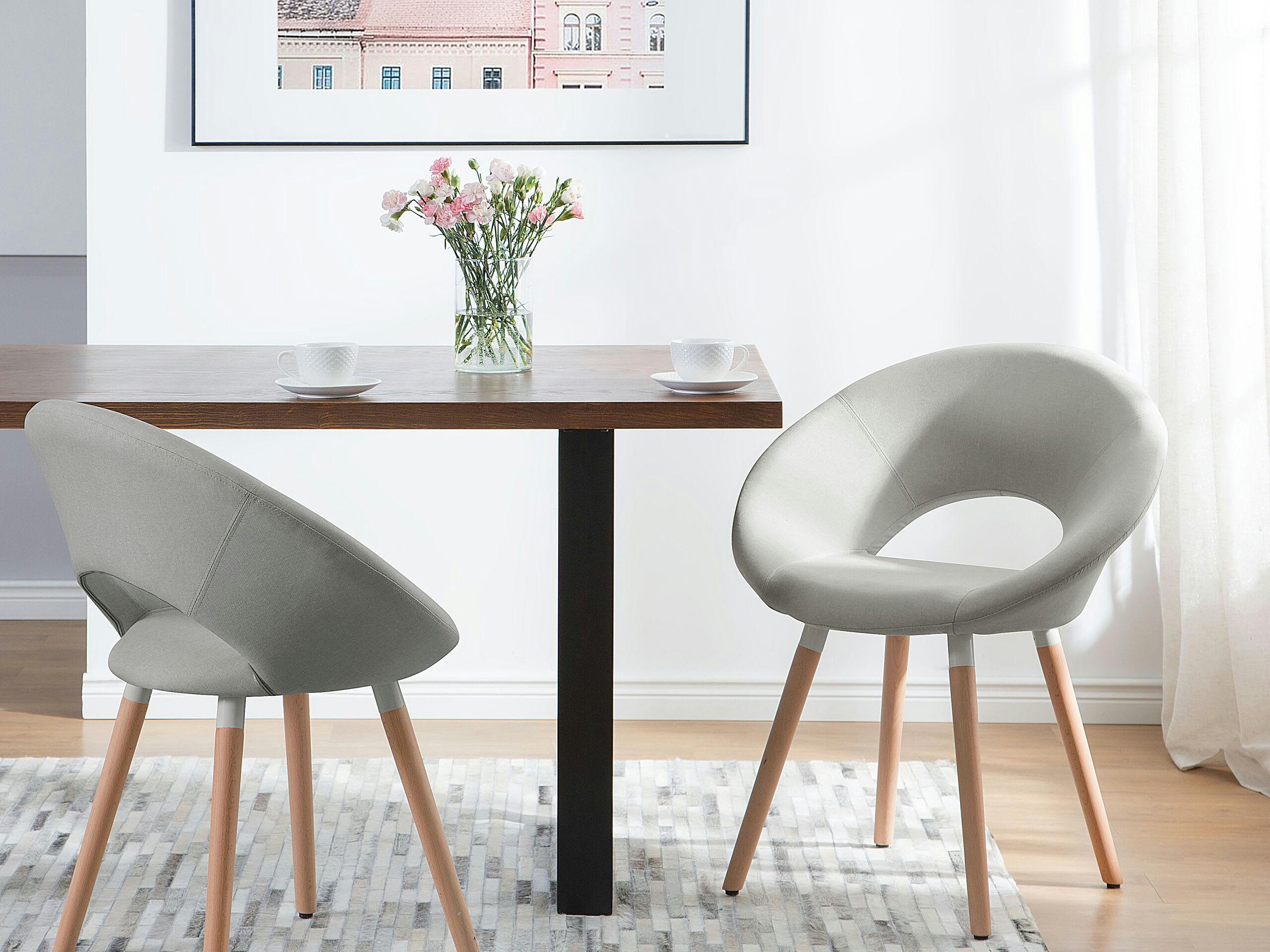 ROSLYN - Lot de 2 chaises design gris clair