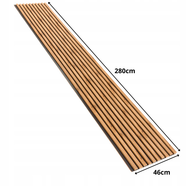 Lamele na Czarnym Filcu SunWood Dąb Valencia 275x46 cm Akustyczne 1 szt.
