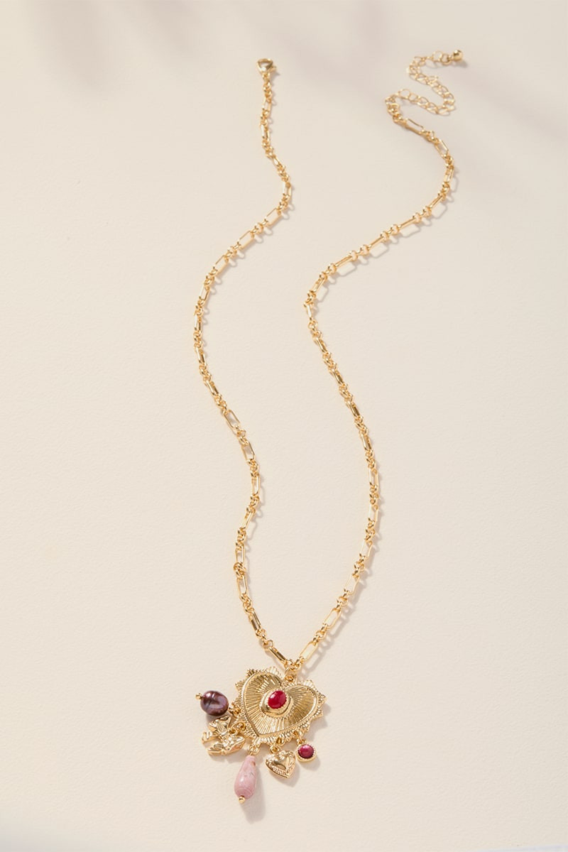 Joan Charm Heart Pendant Necklace