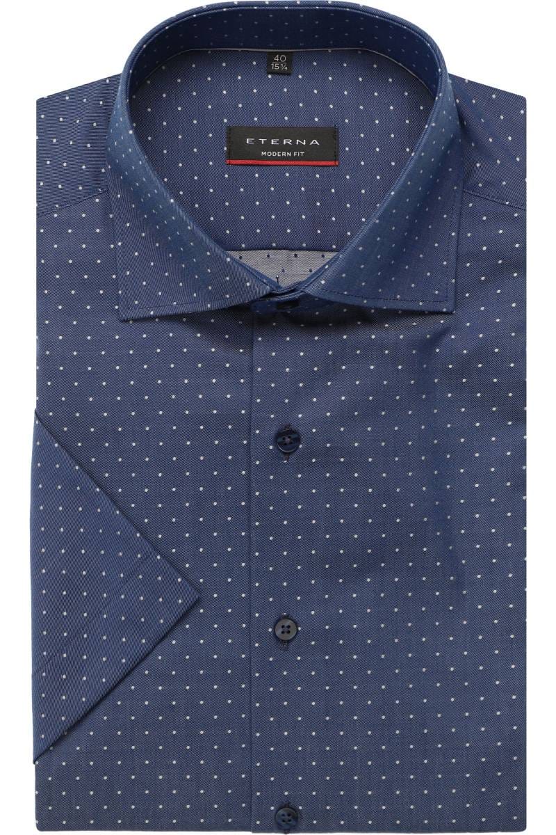 ETERNA Modern Fit Hemd blau/weiss, Strukturiert