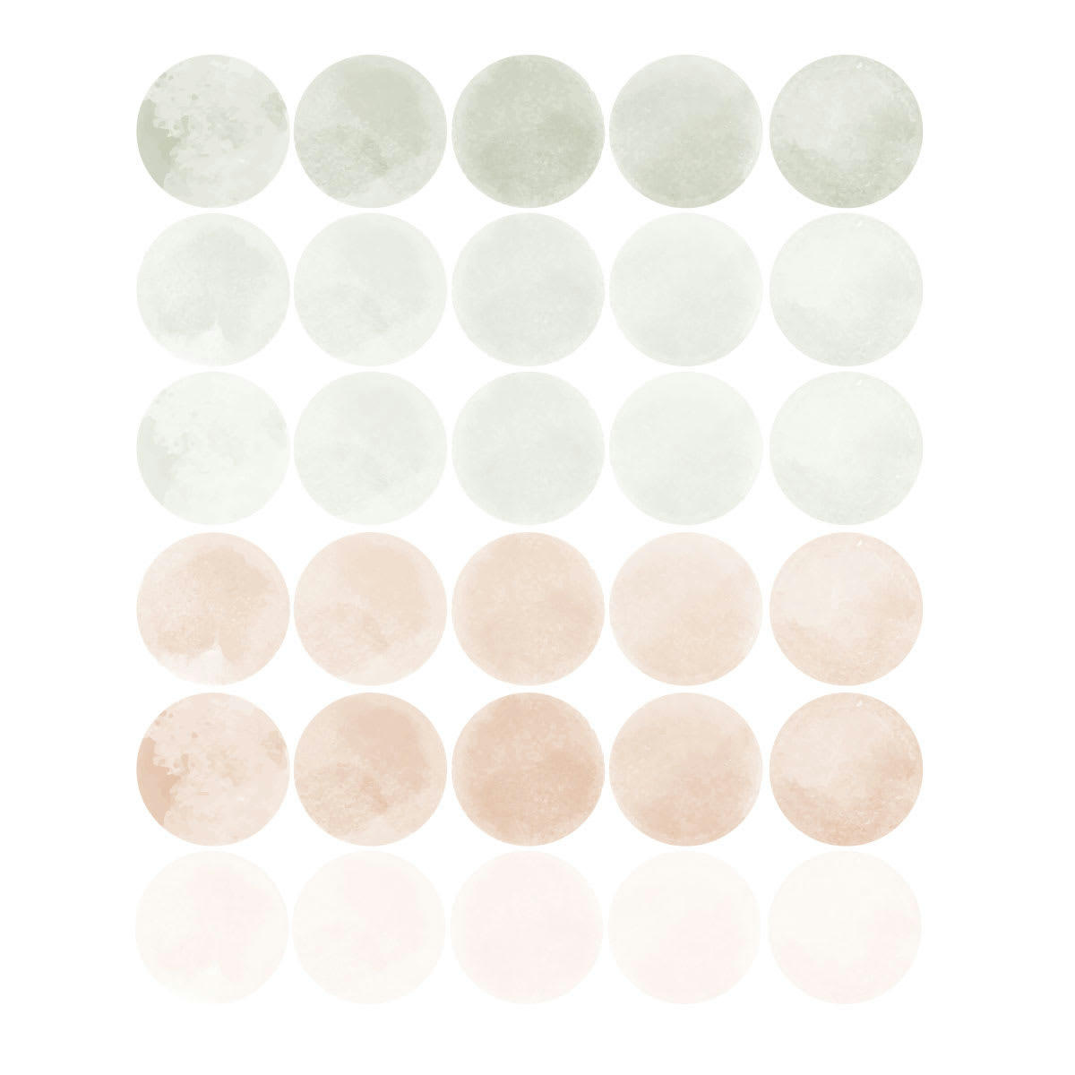 CIRCLES3 - Stickers mureaux en vinyle rondes aquarelle vert et beige