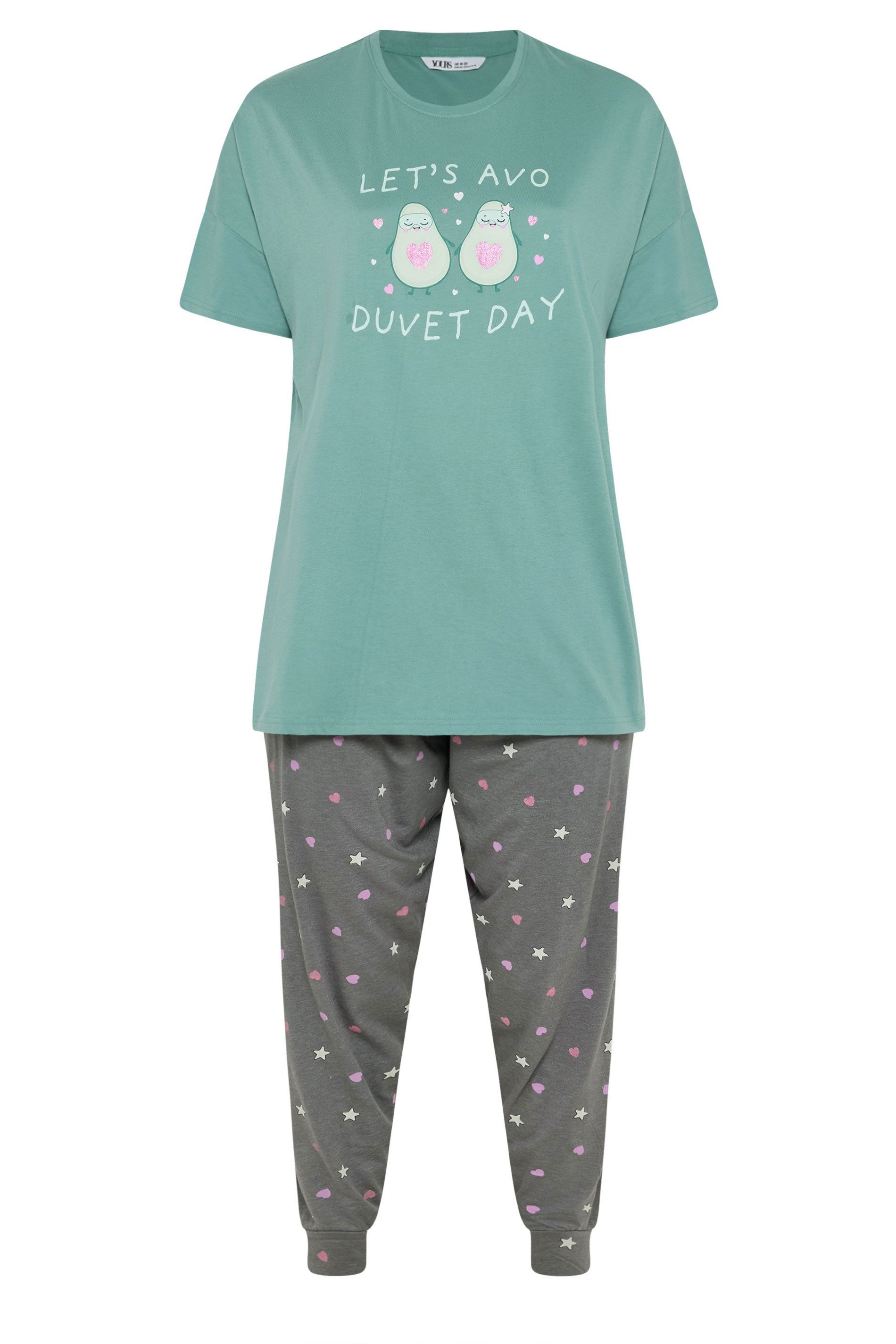 Yours Avocado Graphic Cuffed Pyjama Set