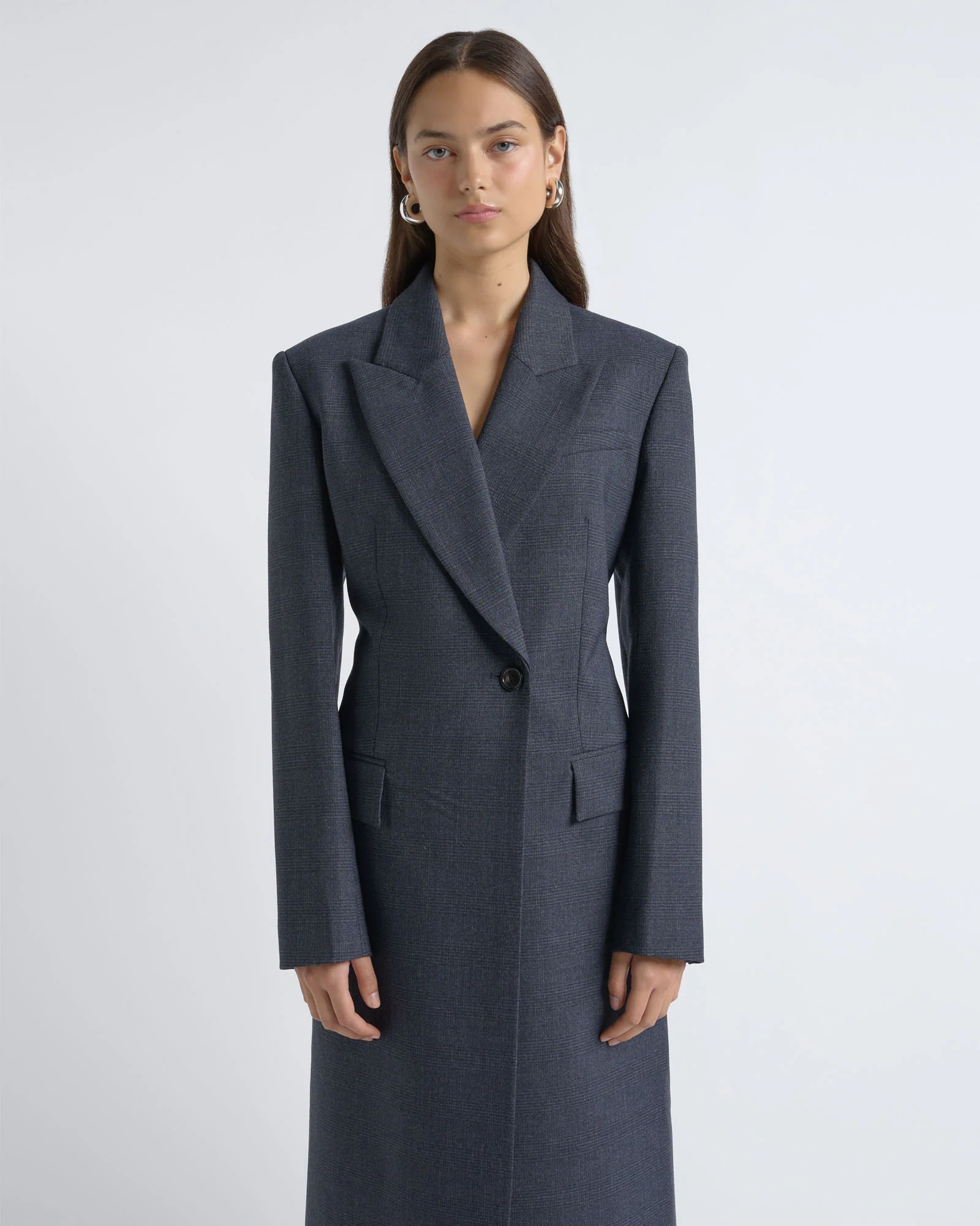 Check Single Breasted Coat