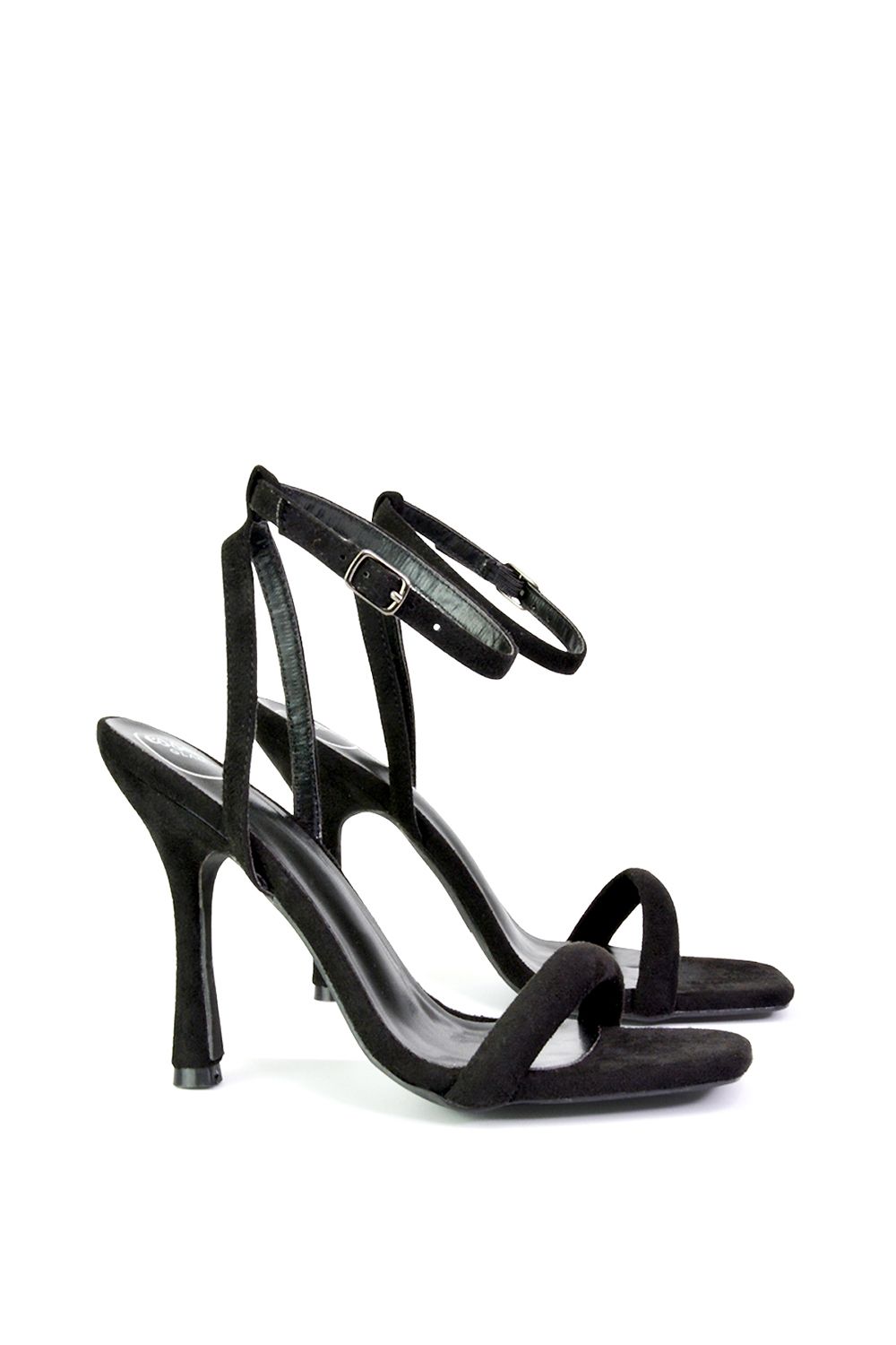 XY London Greta' Strappy Square Toe Barely There Stiletto High Heels