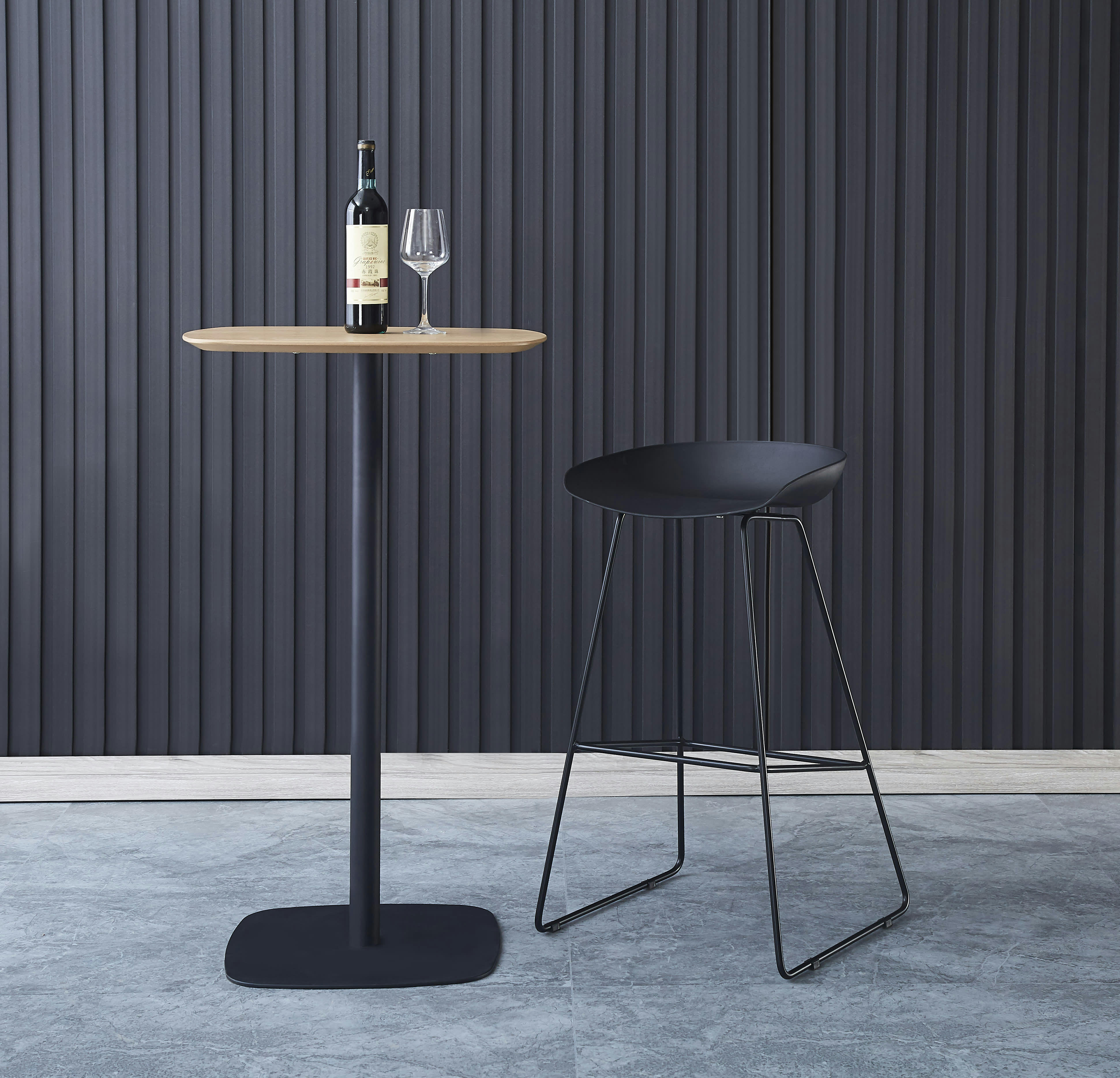 - Lot de 4 tabourets de bar en métal noir