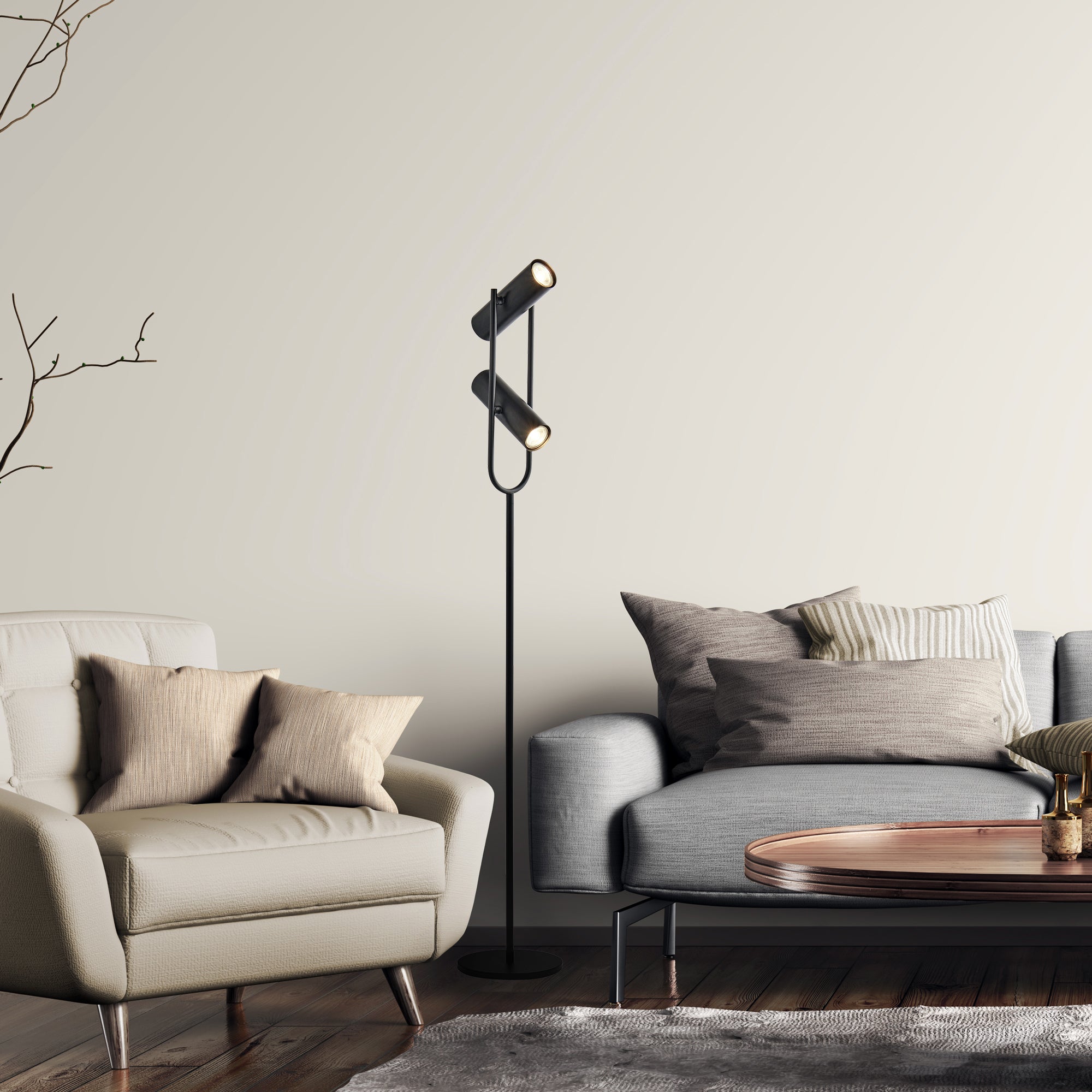 Searchlight Telescope Vloerlamp - Zwart