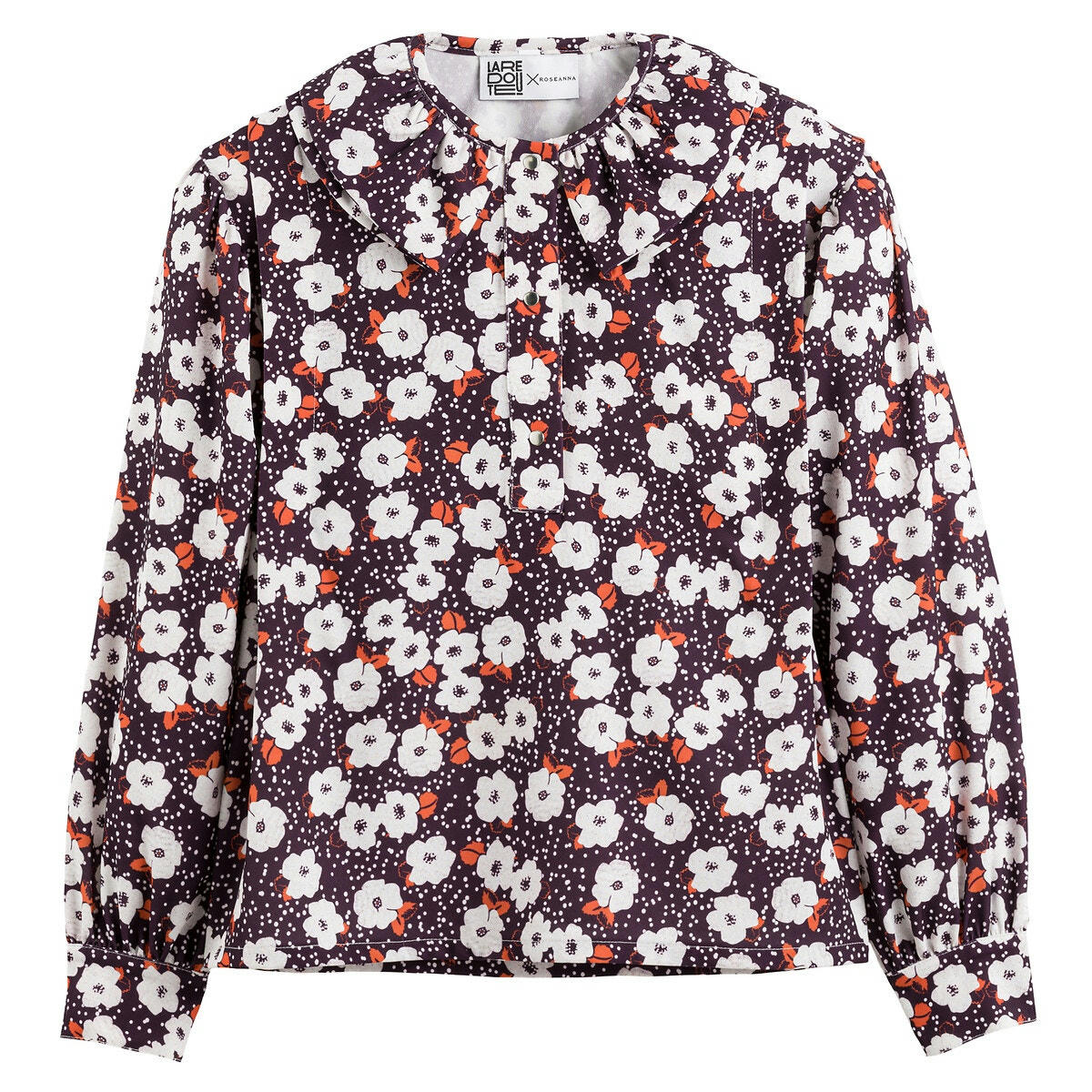 Blouse col claudine, imprimé floral