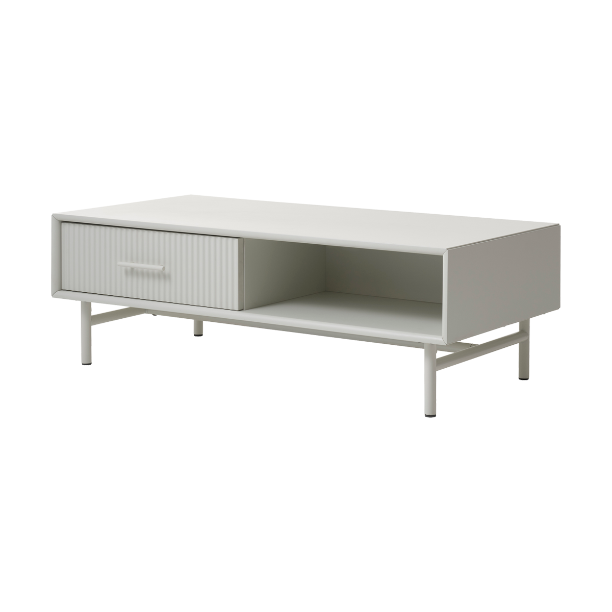 Olivine Arlo Houten Salontafel met Lade en Opbergruimte - Grijs / Beige