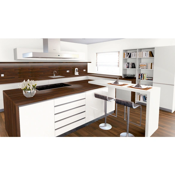 Arbeitsplatte, Dekor Noce Butcherblock, Stärke: 39 mm